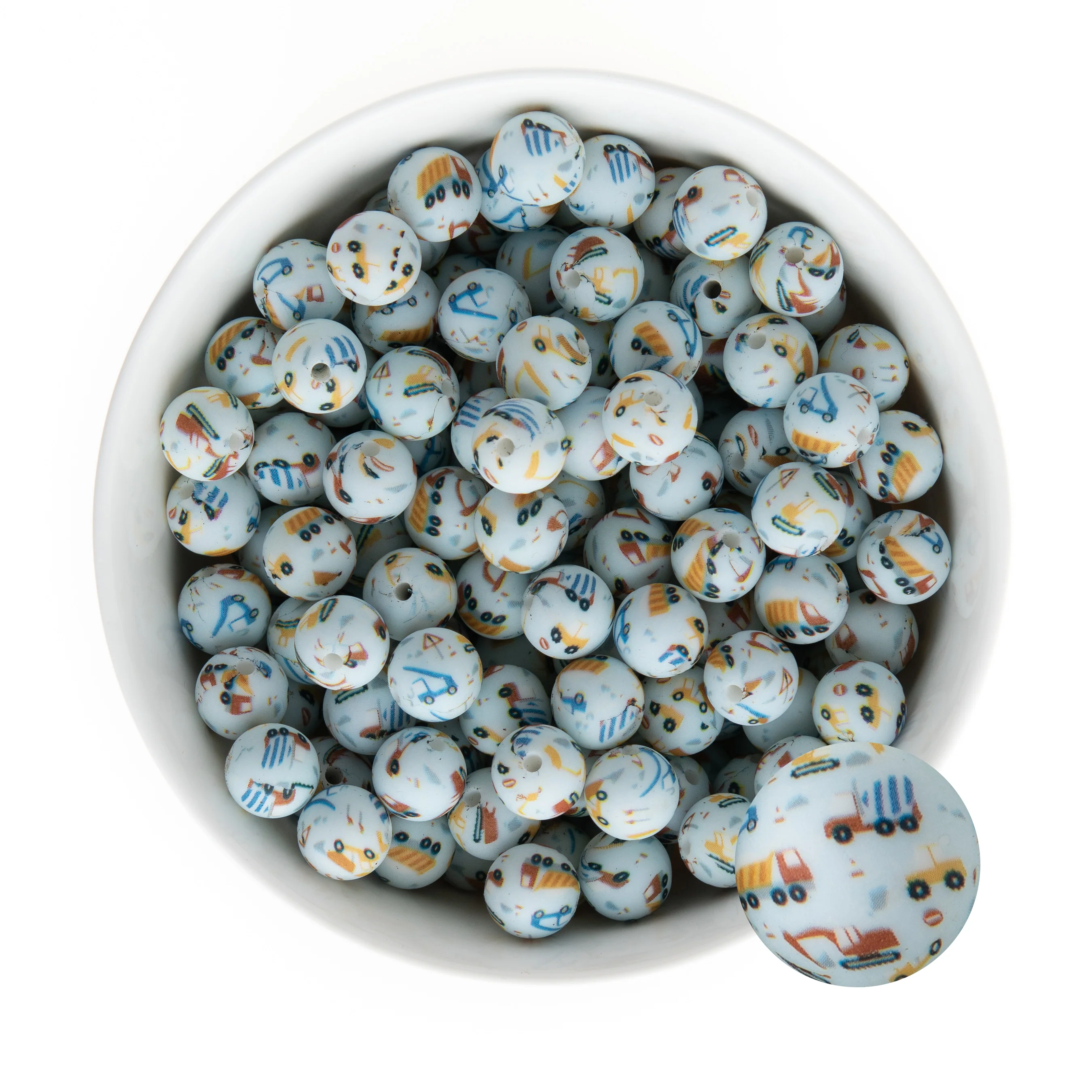 12mm Round Silicone Print Beads - Image 11