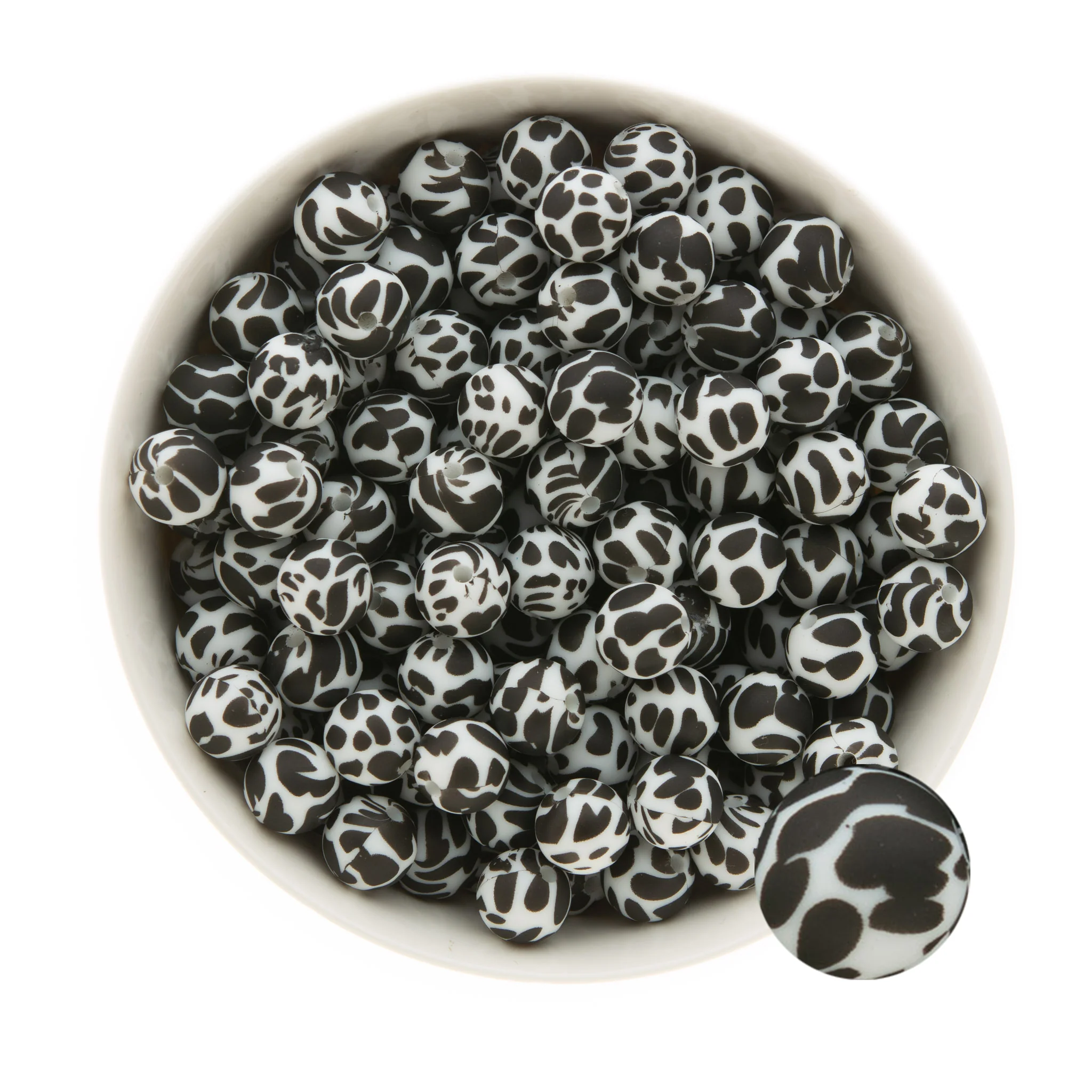 12mm Round Silicone Print Beads - Image 12
