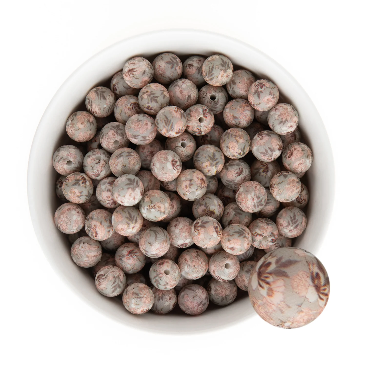12mm Round Silicone Print Beads - Image 14