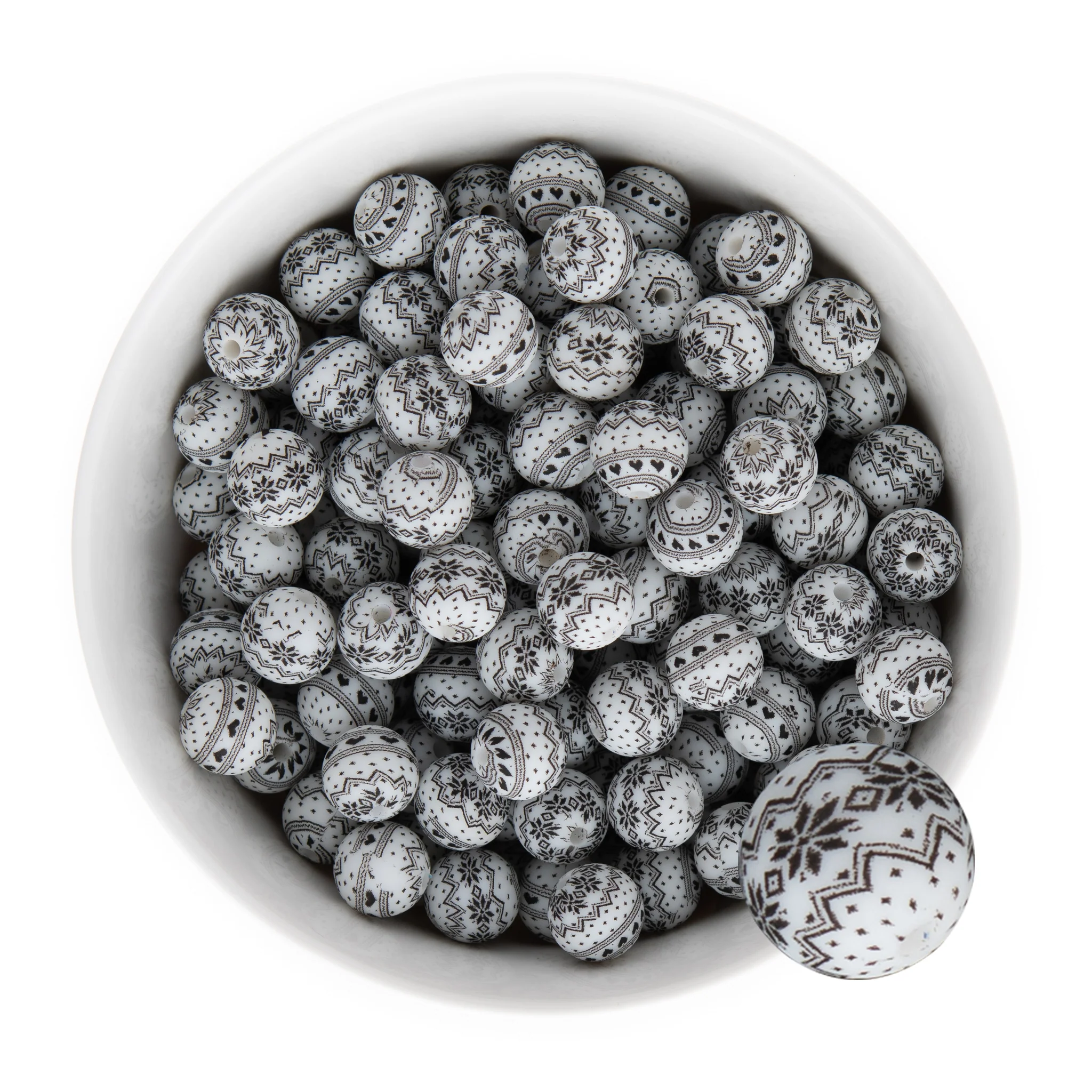 12mm Round Silicone Print Beads - Image 16