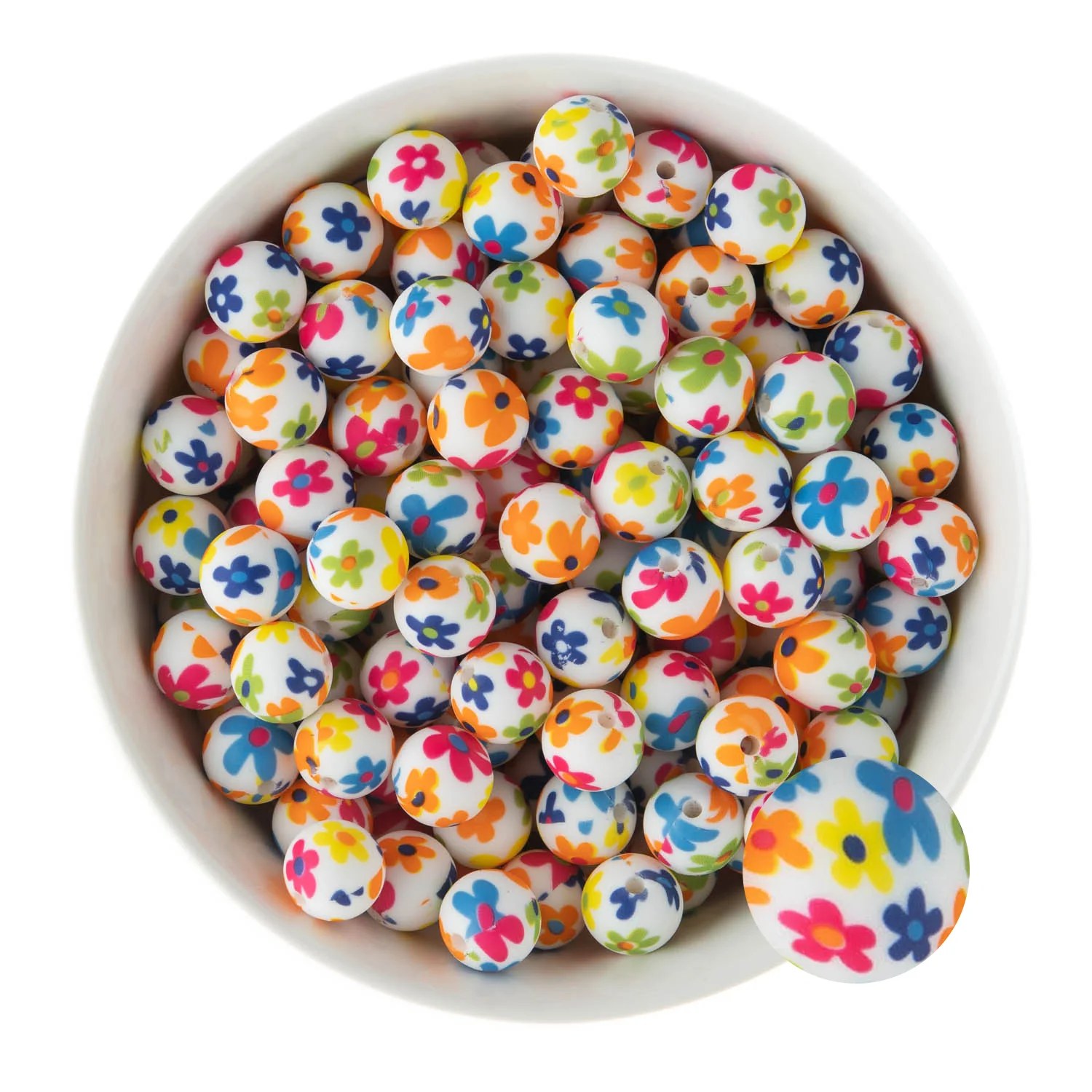 12mm Round Silicone Print Beads - Image 17