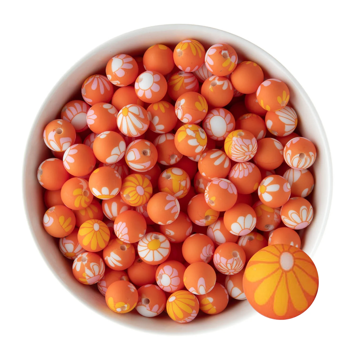 12mm Round Silicone Print Beads - Image 18