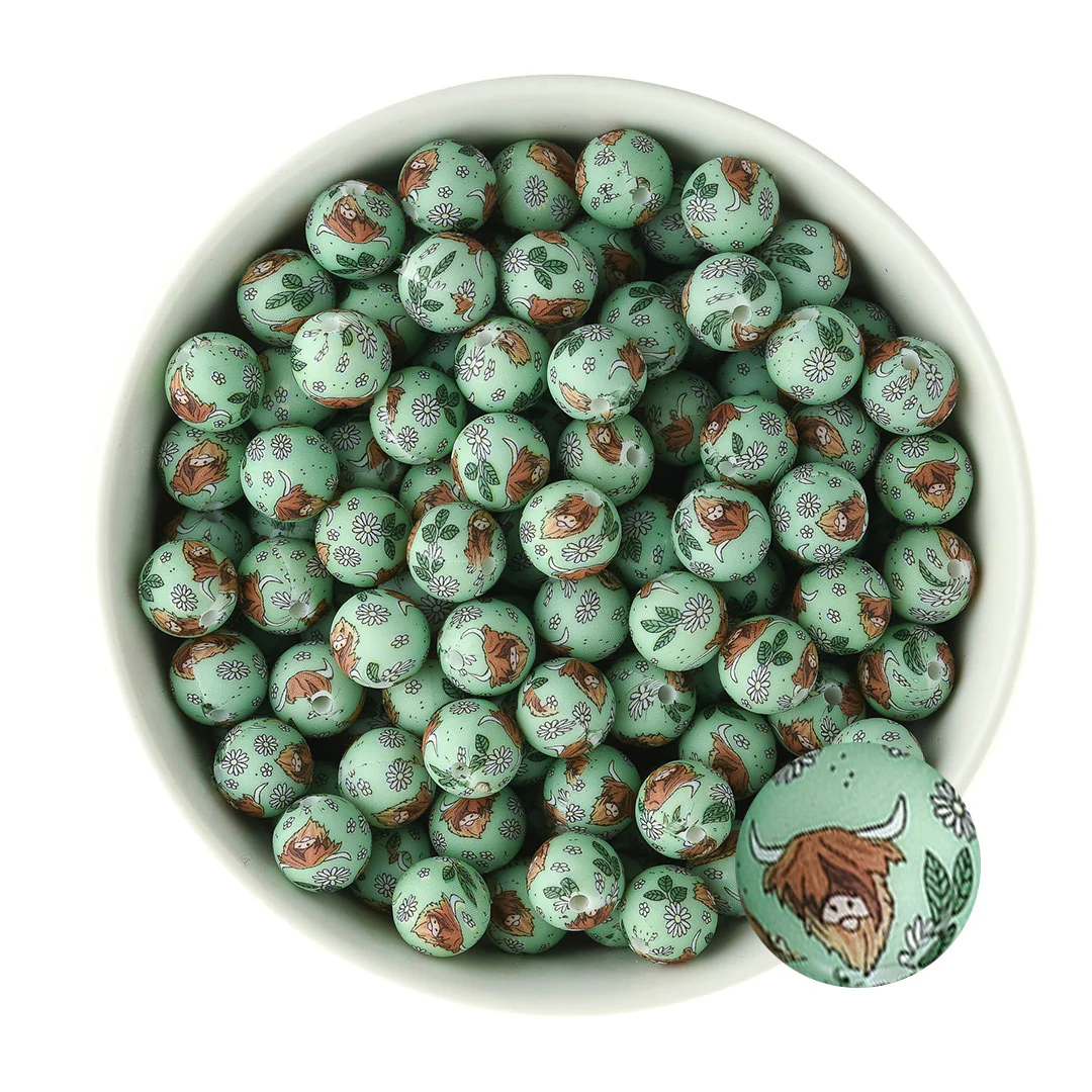 12mm Round Silicone Print Beads - Image 20