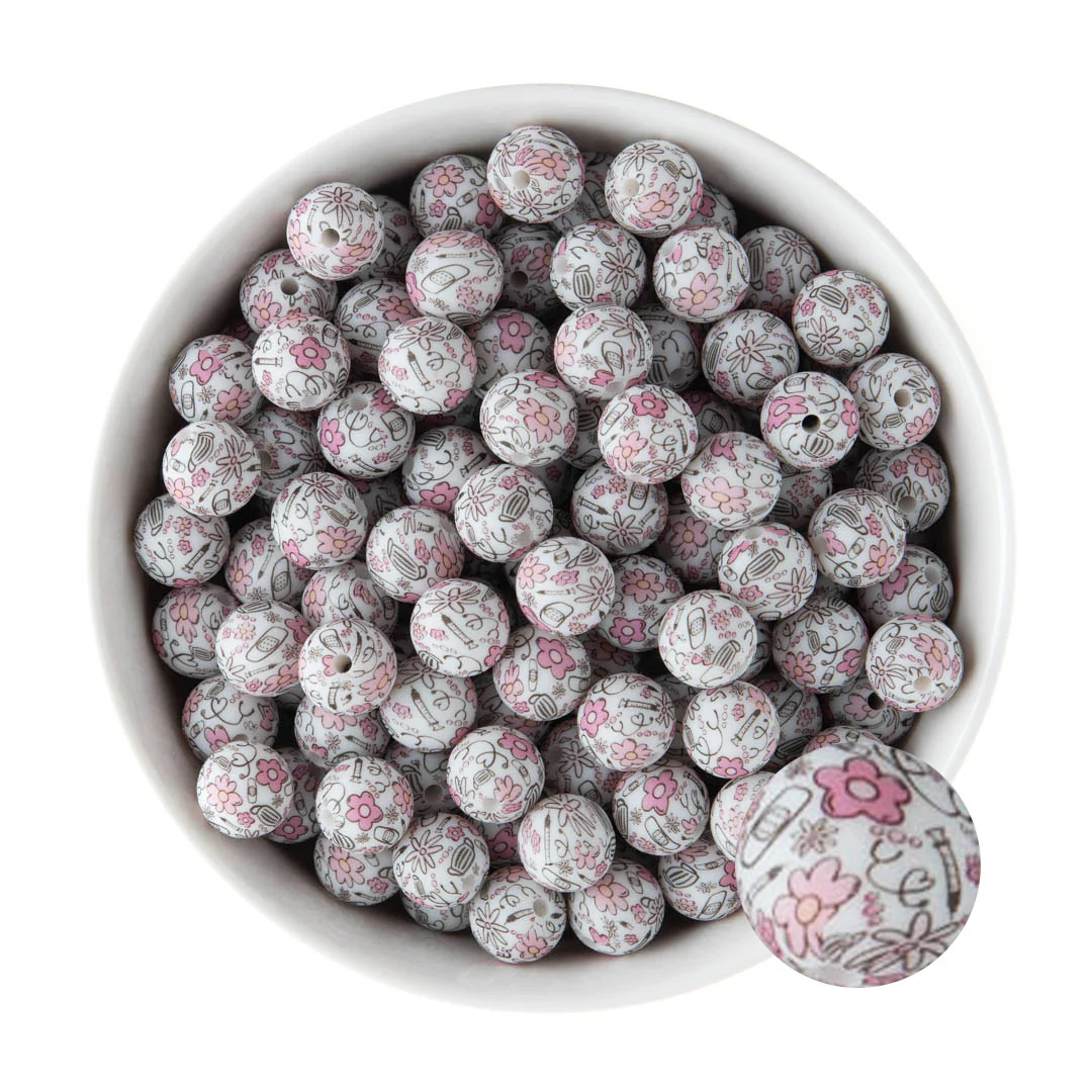 12mm Round Silicone Print Beads - Image 27