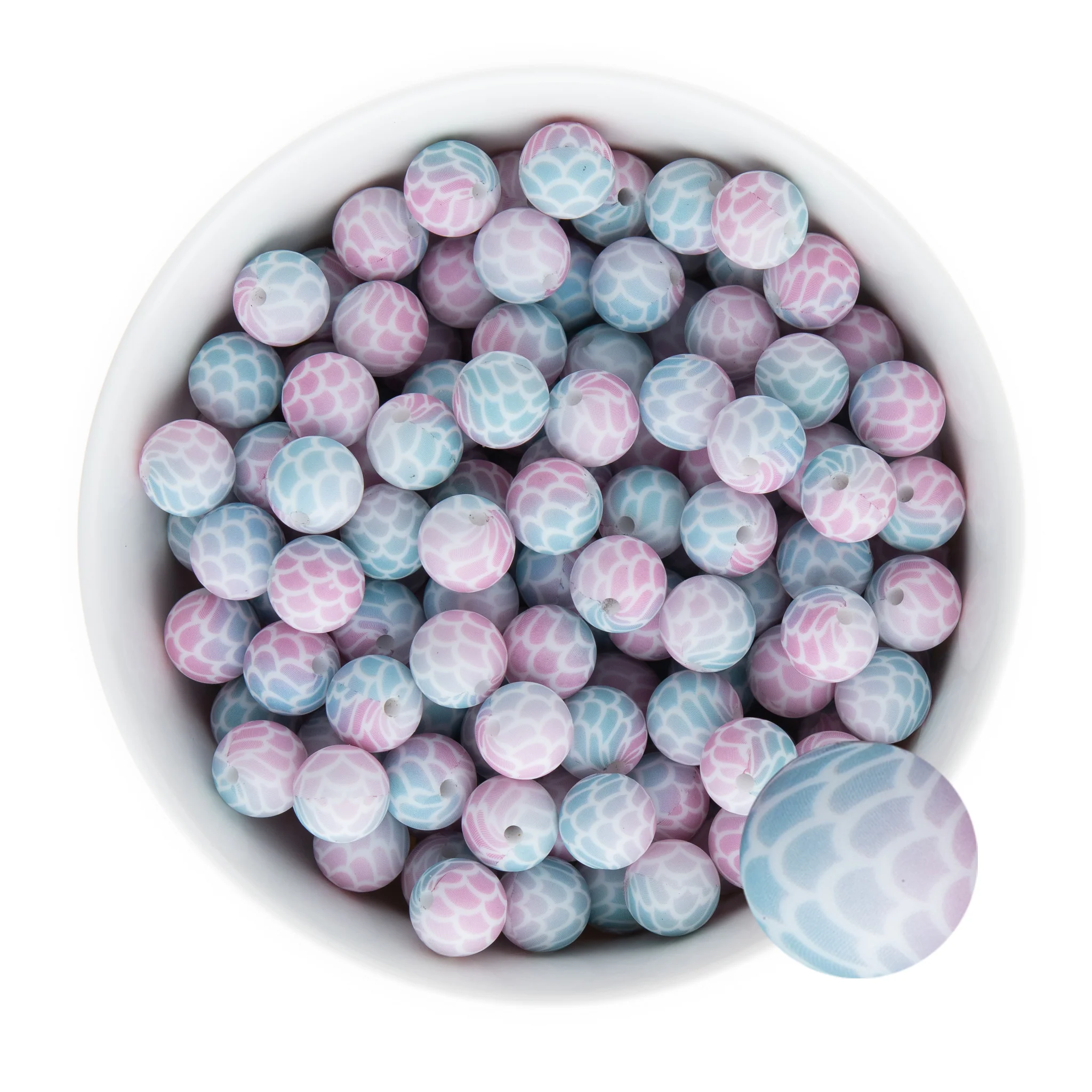 12mm Round Silicone Print Beads - Image 28