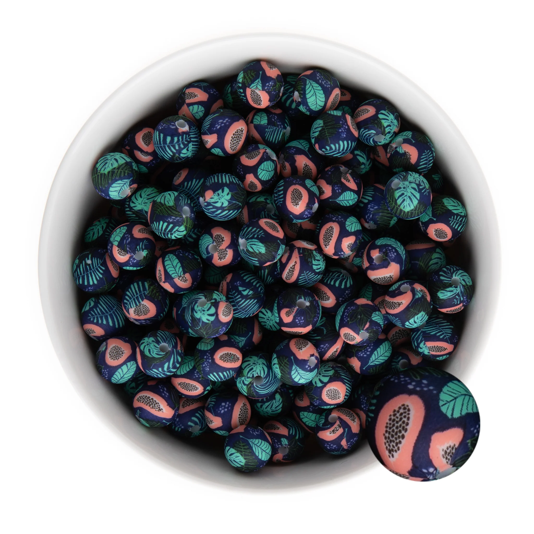 12mm Round Silicone Print Beads - Image 30