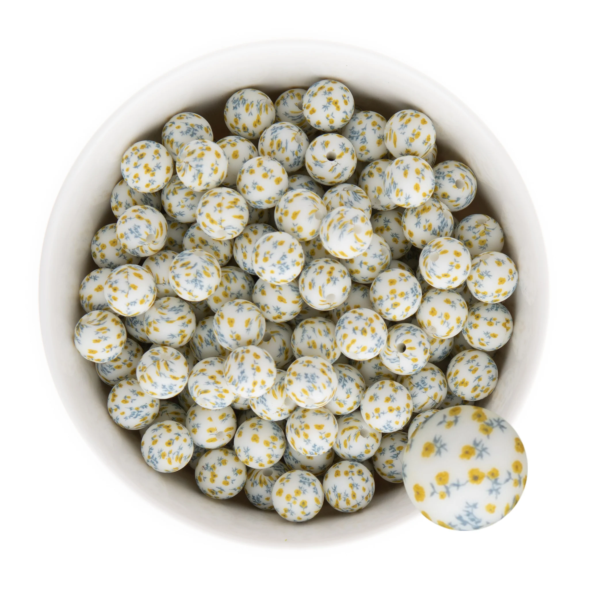 12mm Round Silicone Print Beads - Image 32