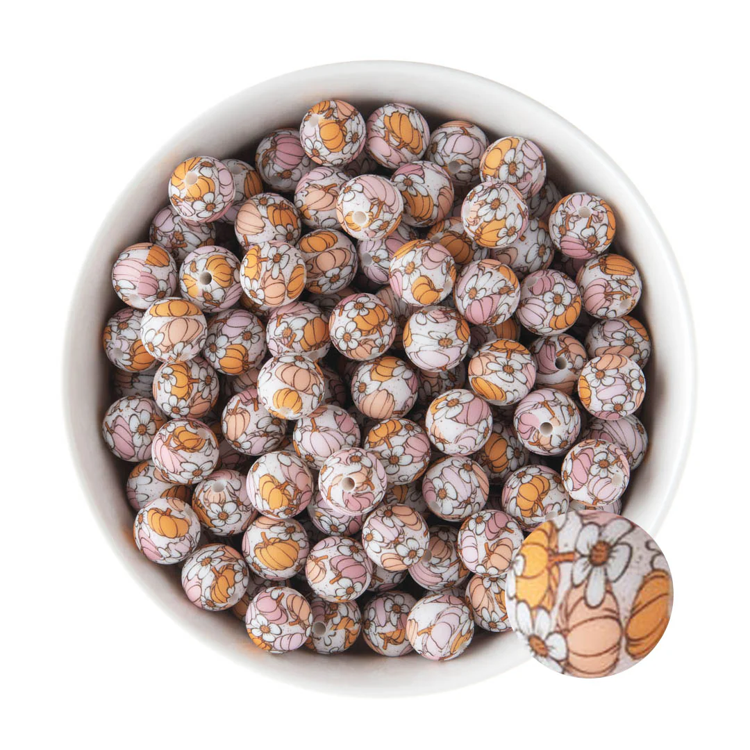 12mm Round Silicone Print Beads - Image 33