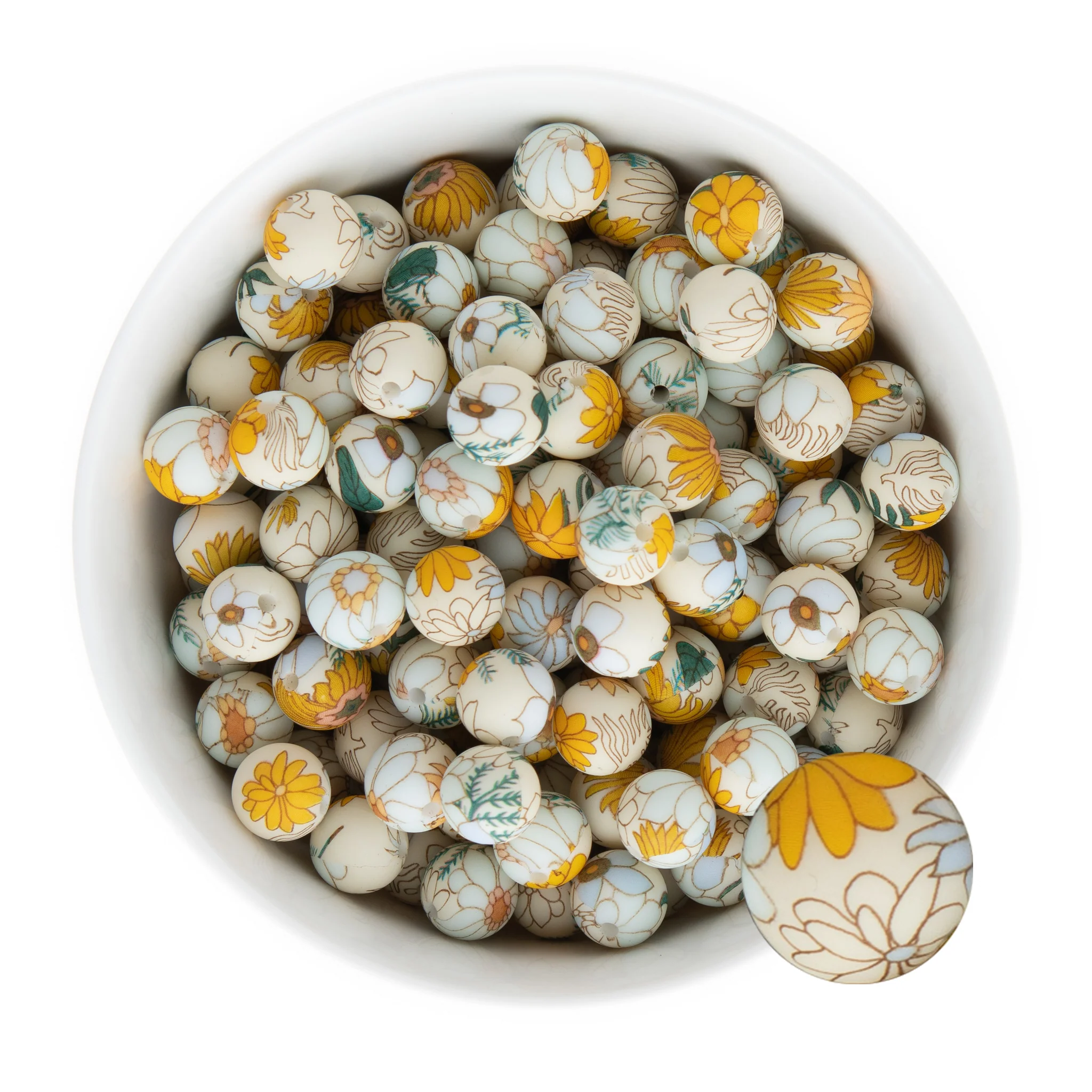 12mm Round Silicone Print Beads - Image 4