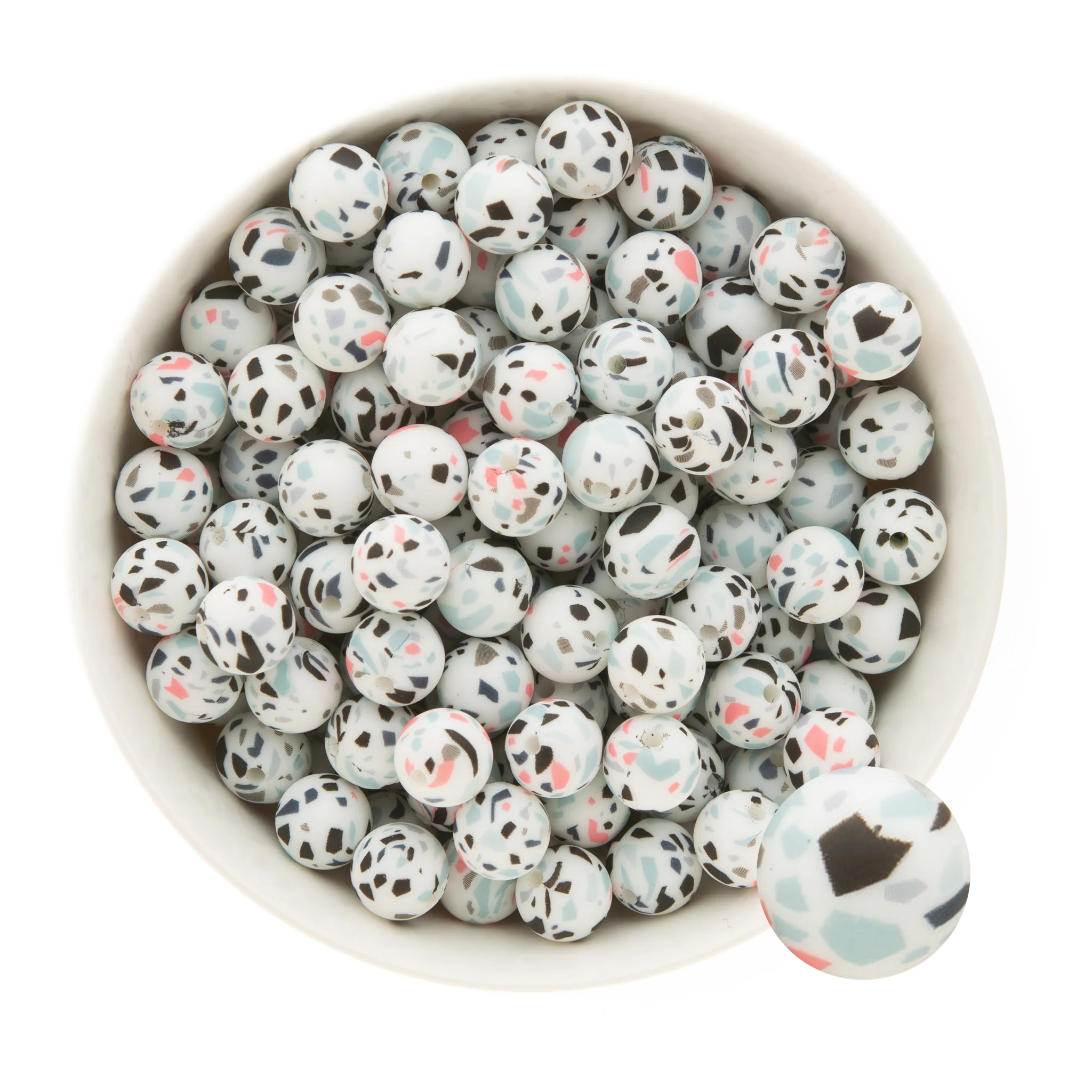 12mm Round Silicone Print Beads - Image 41