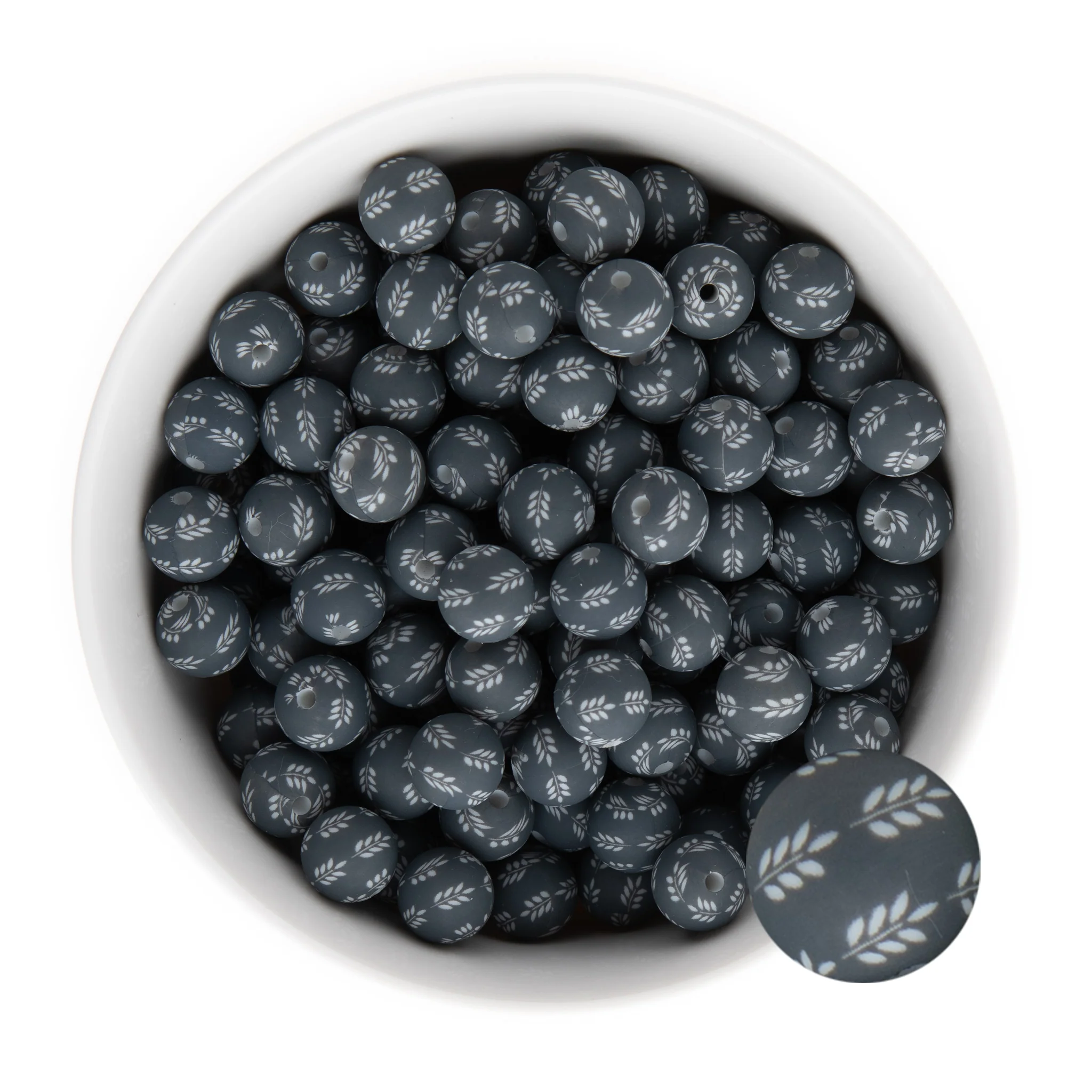 12mm Round Silicone Print Beads - Image 44