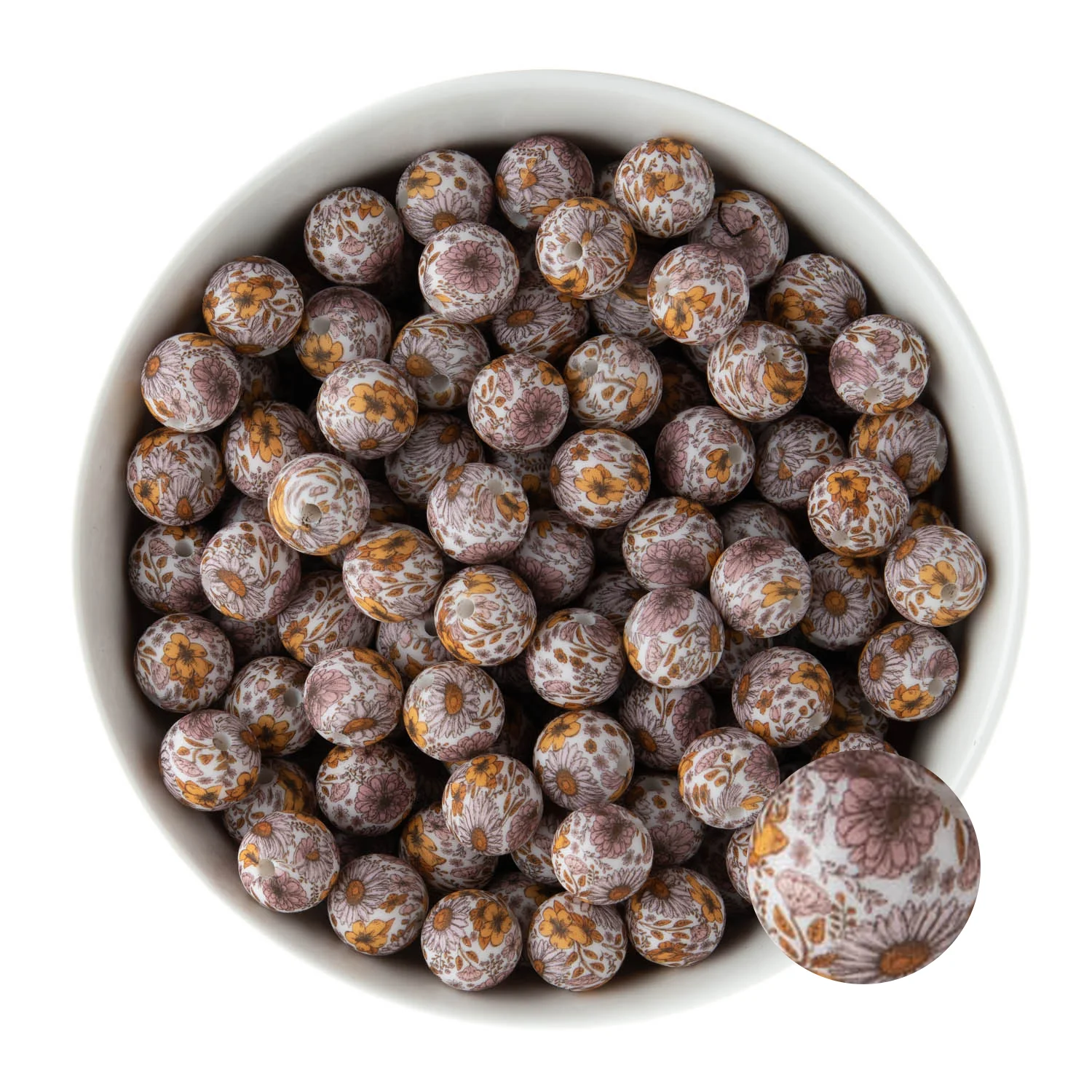 12mm Round Silicone Print Beads - Image 46