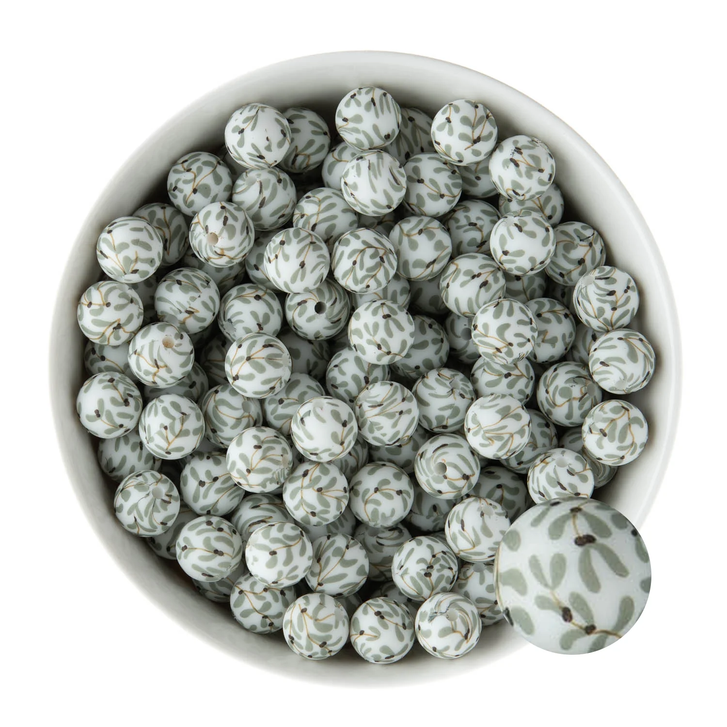 12mm Round Silicone Print Beads - Image 47