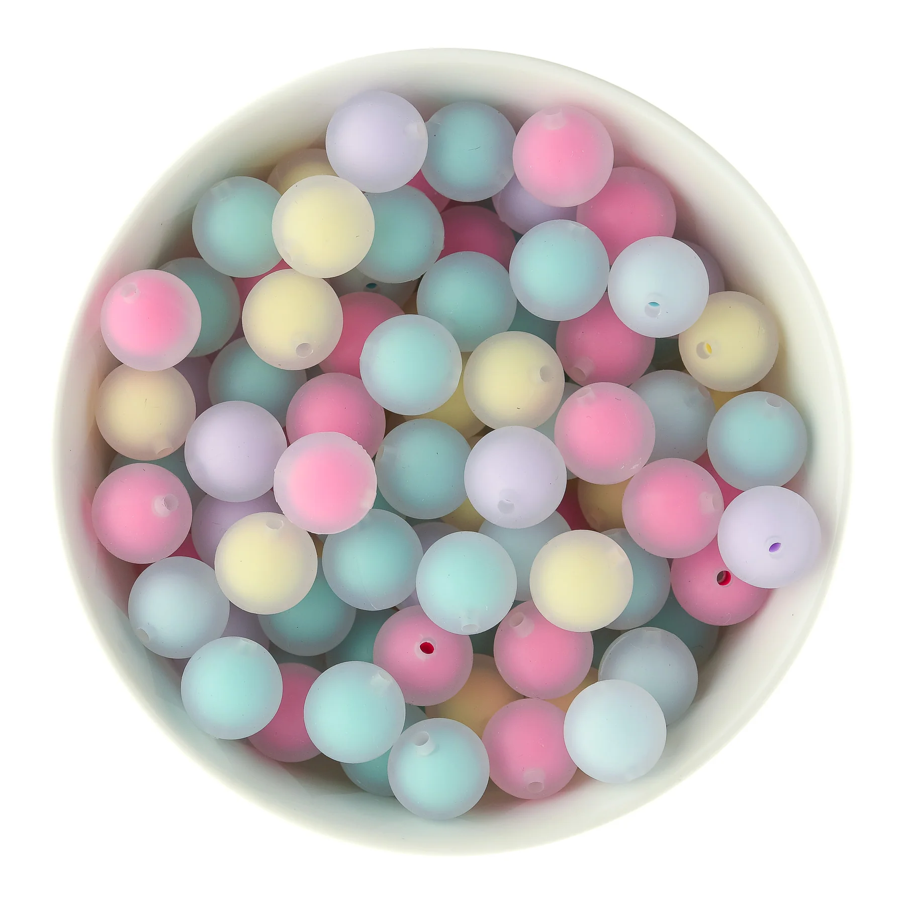 15mm Frosted Silicone Round Beads