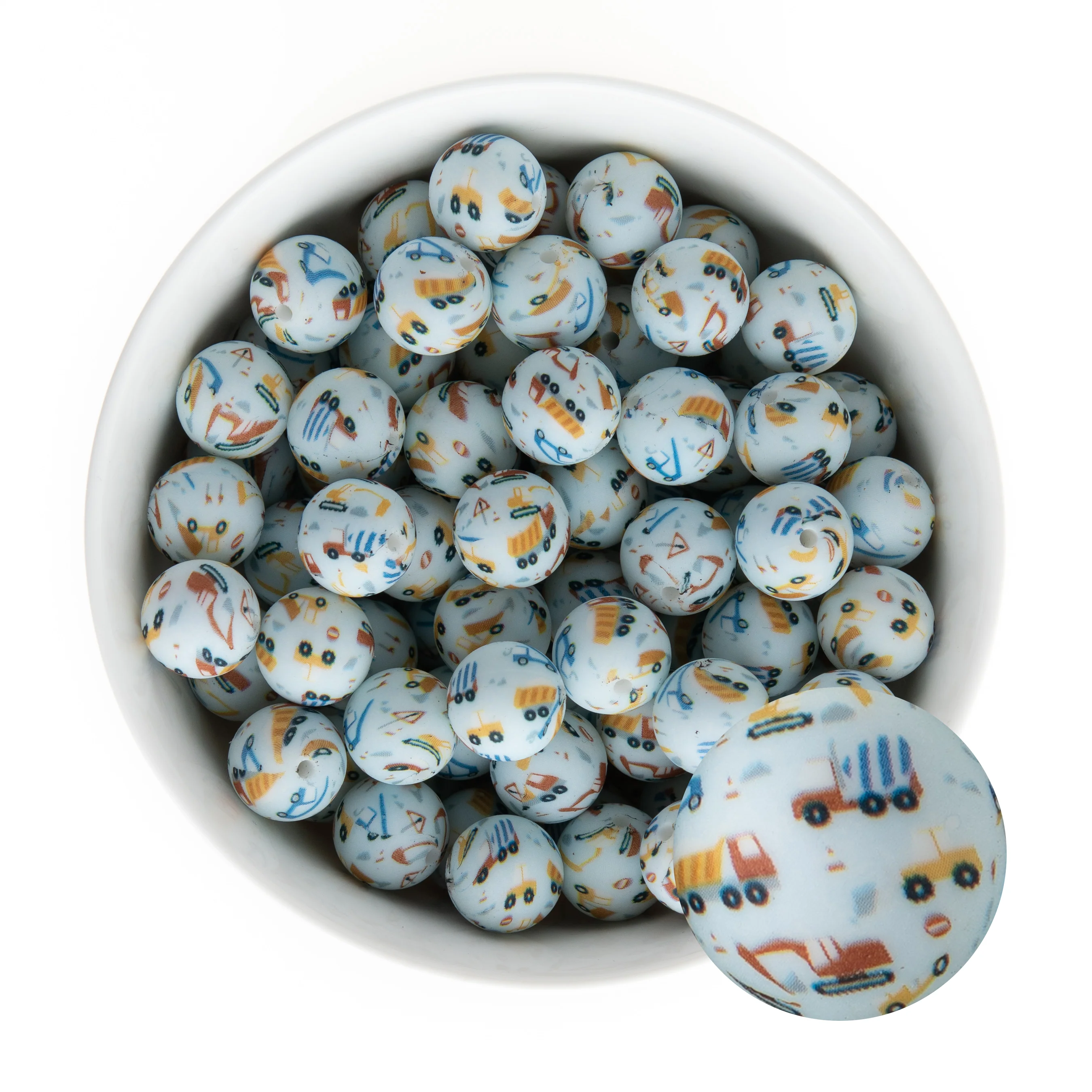 15mm Round Silicone Print Beads - Image 13