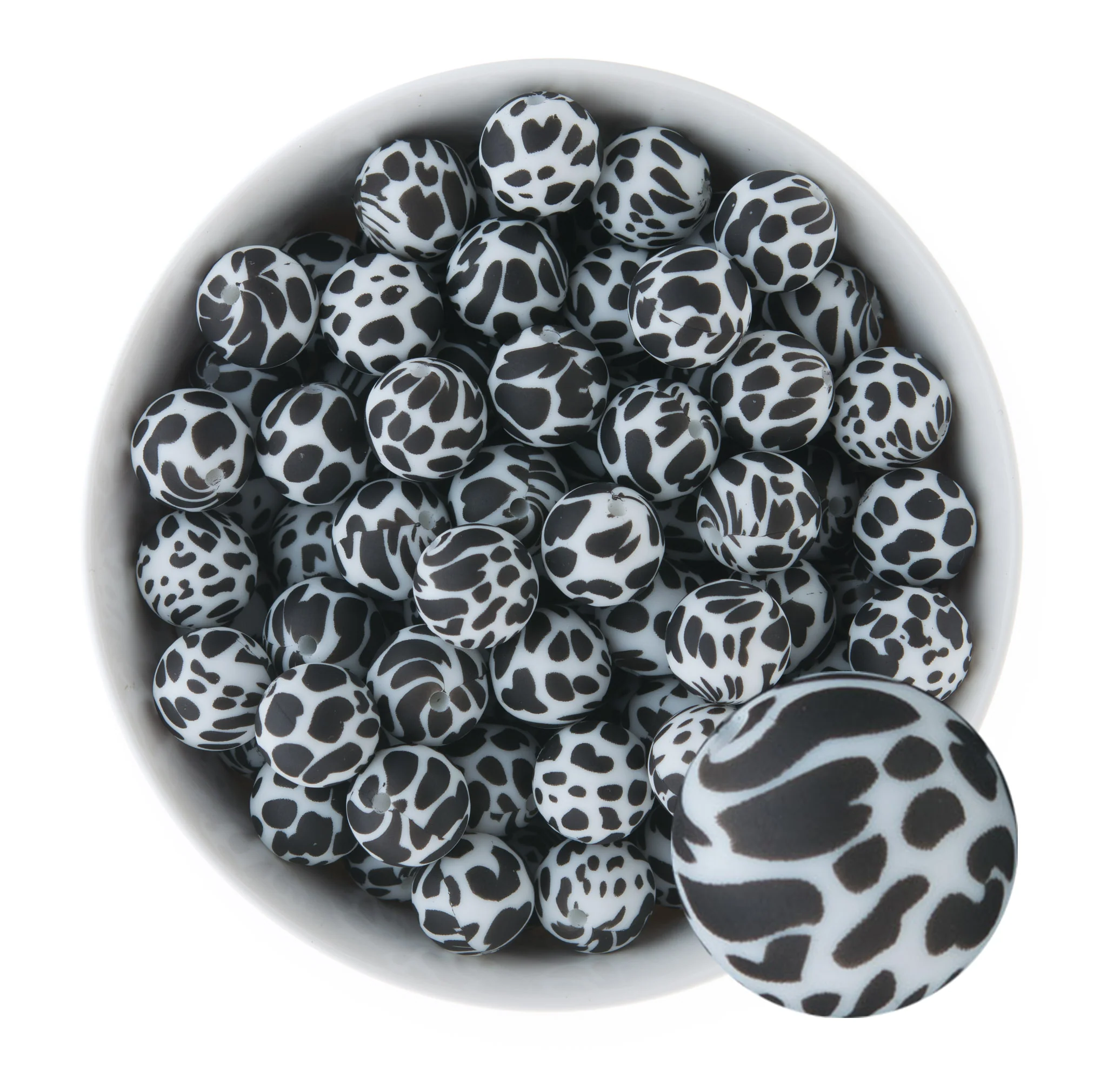 15mm Round Silicone Print Beads - Image 14
