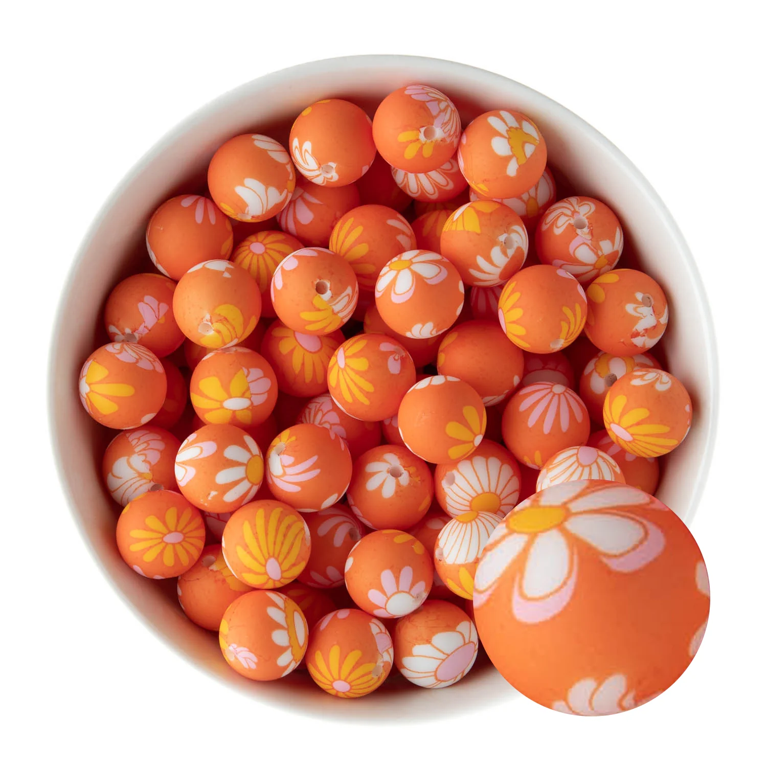 15mm Round Silicone Print Beads - Image 22