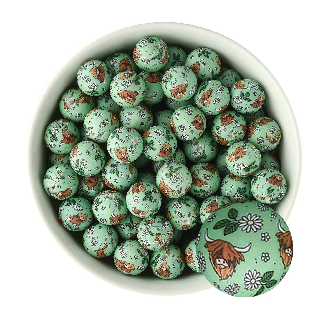 15mm Round Silicone Print Beads - Image 24