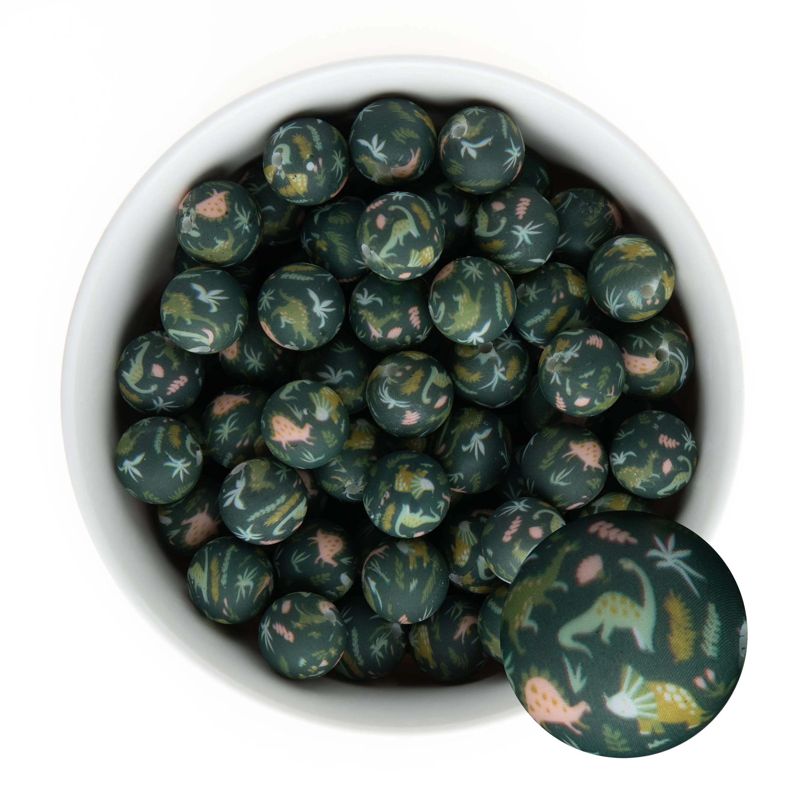 15mm Round Silicone Print Beads - Image 26