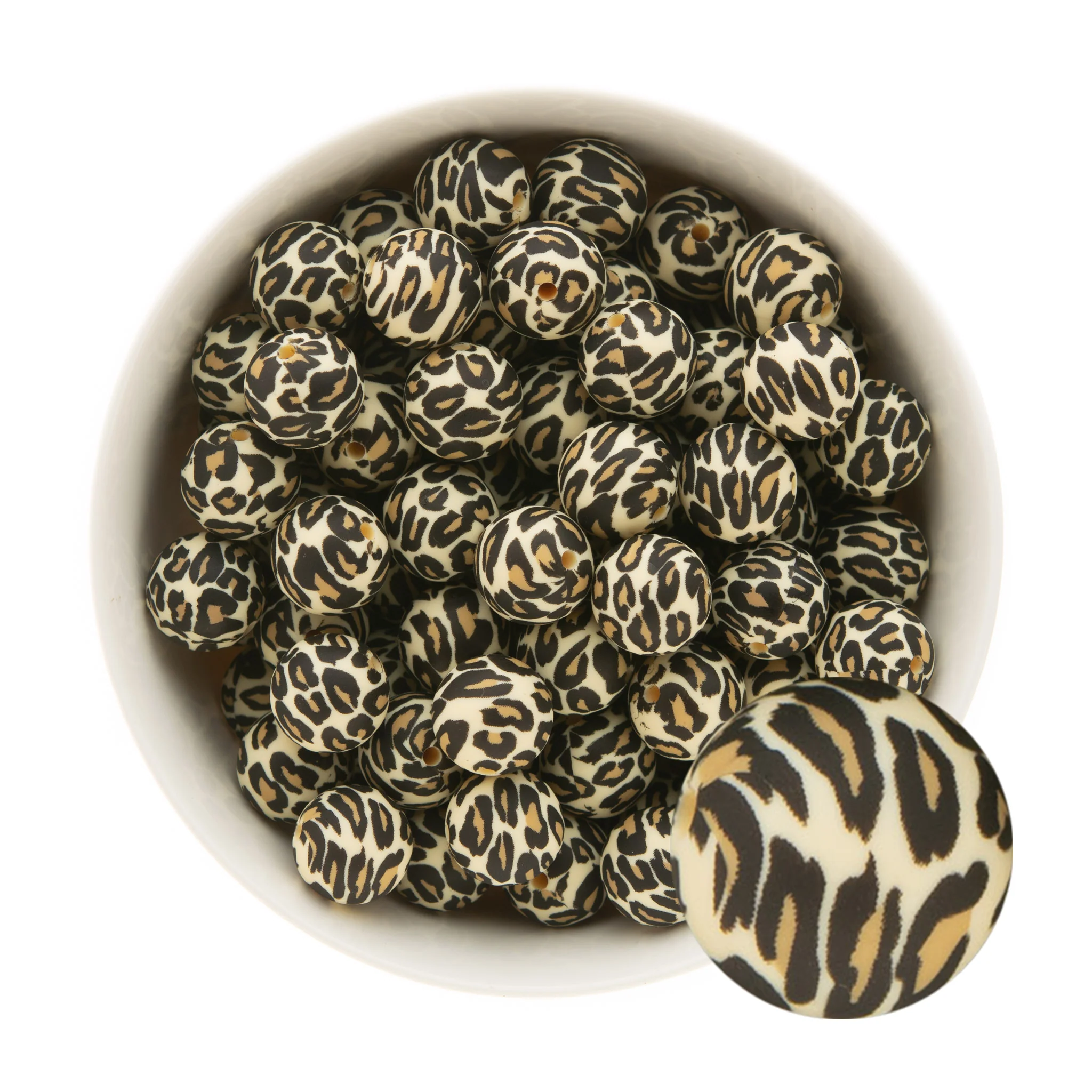 15mm Round Silicone Print Beads - Image 28