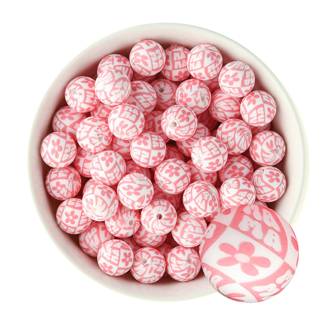 15mm Round Silicone Print Beads - Image 29