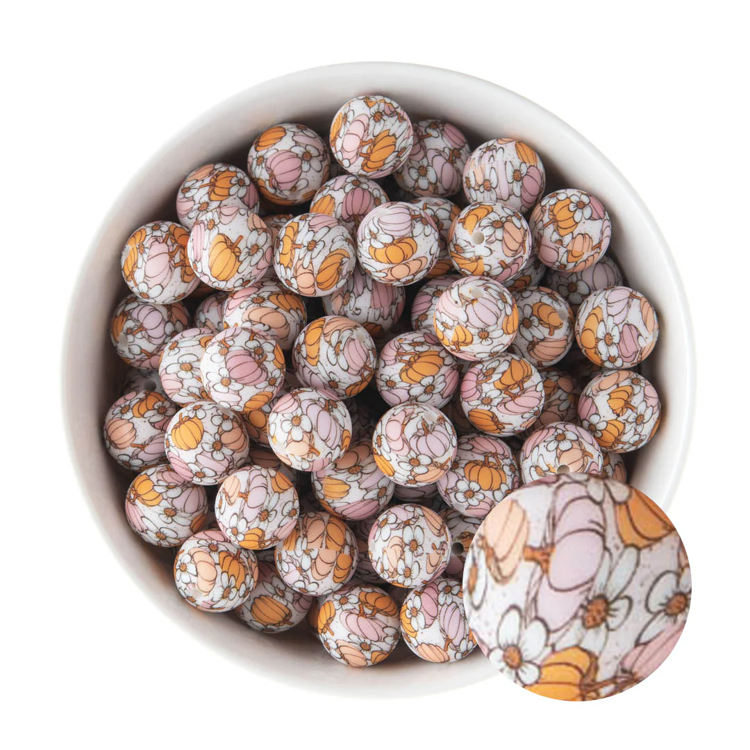 15mm Round Silicone Print Beads - Image 38