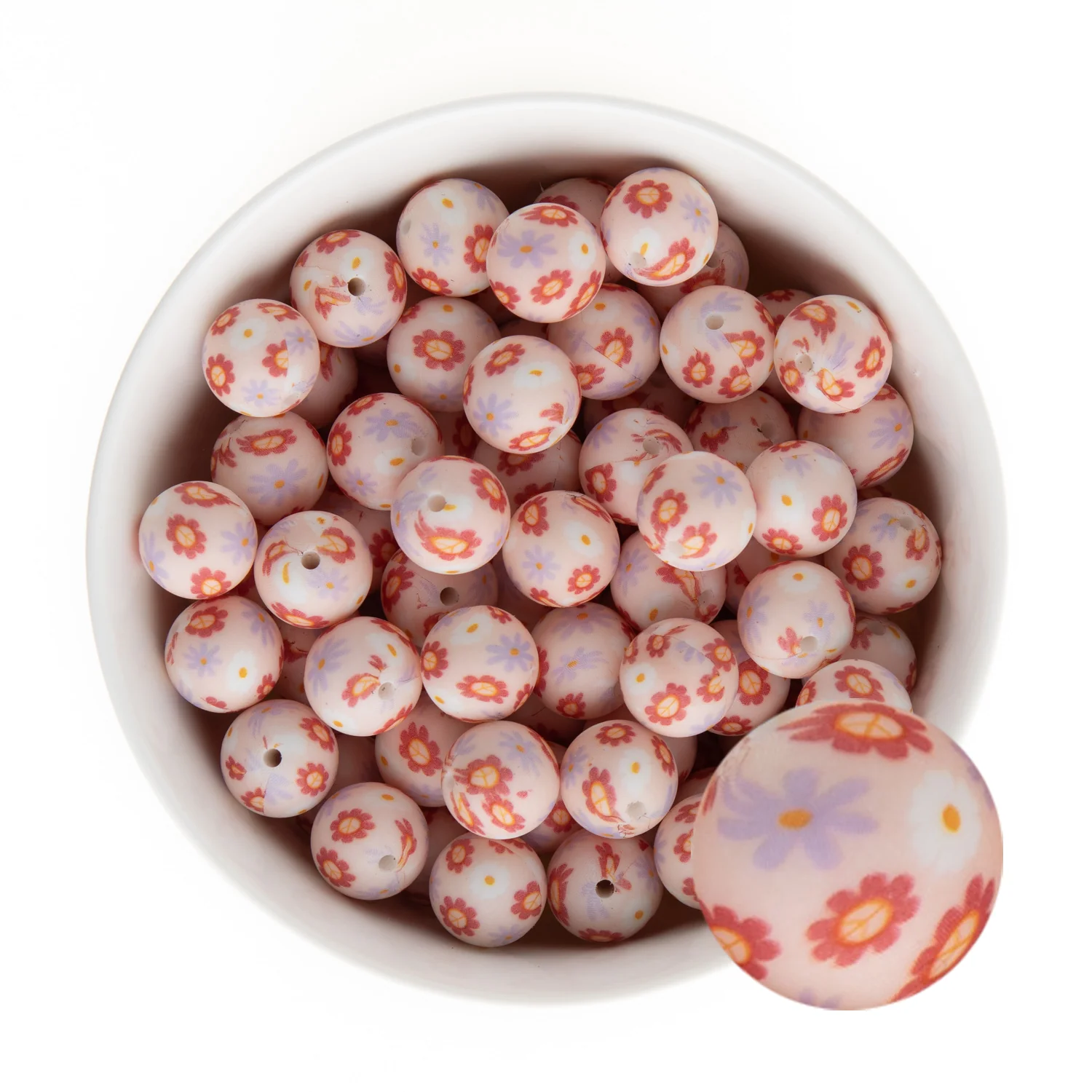 15mm Round Silicone Print Beads - Image 39