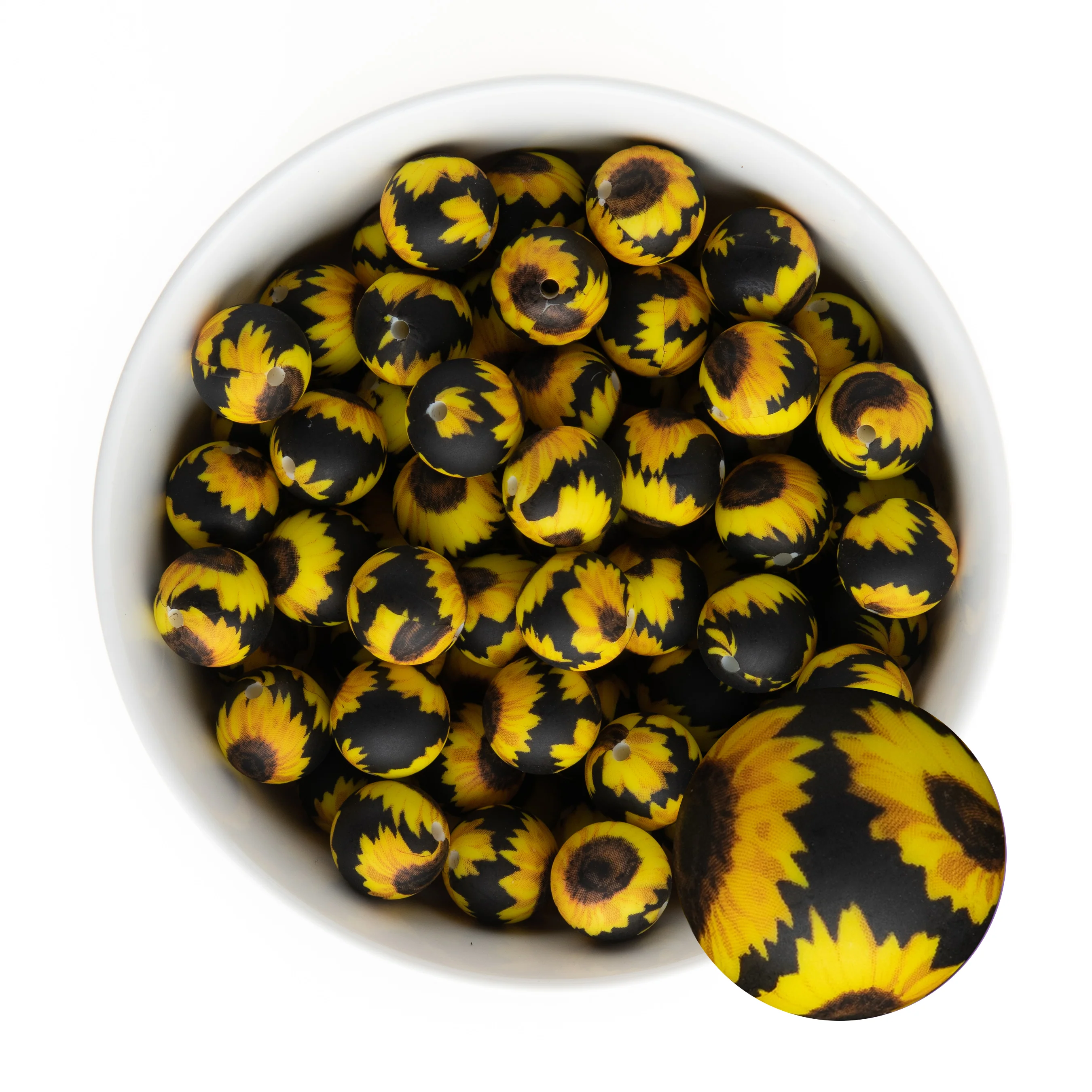 15mm Round Silicone Print Beads - Image 45