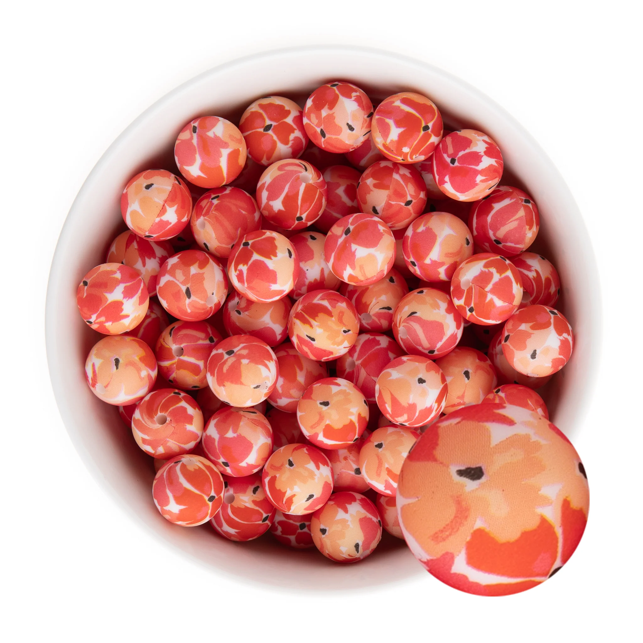 15mm Round Silicone Print Beads - Image 51