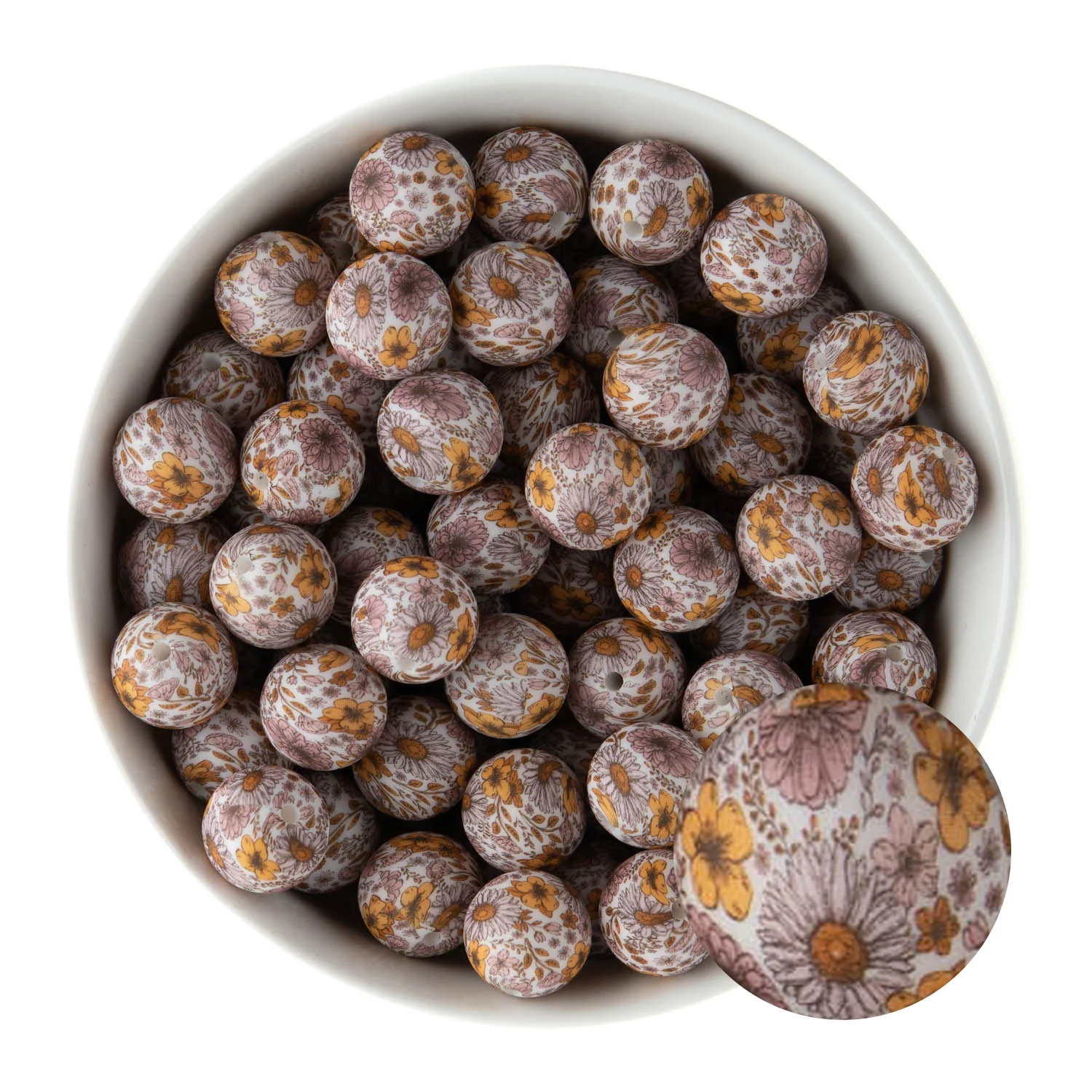 15mm Round Silicone Print Beads - Image 54