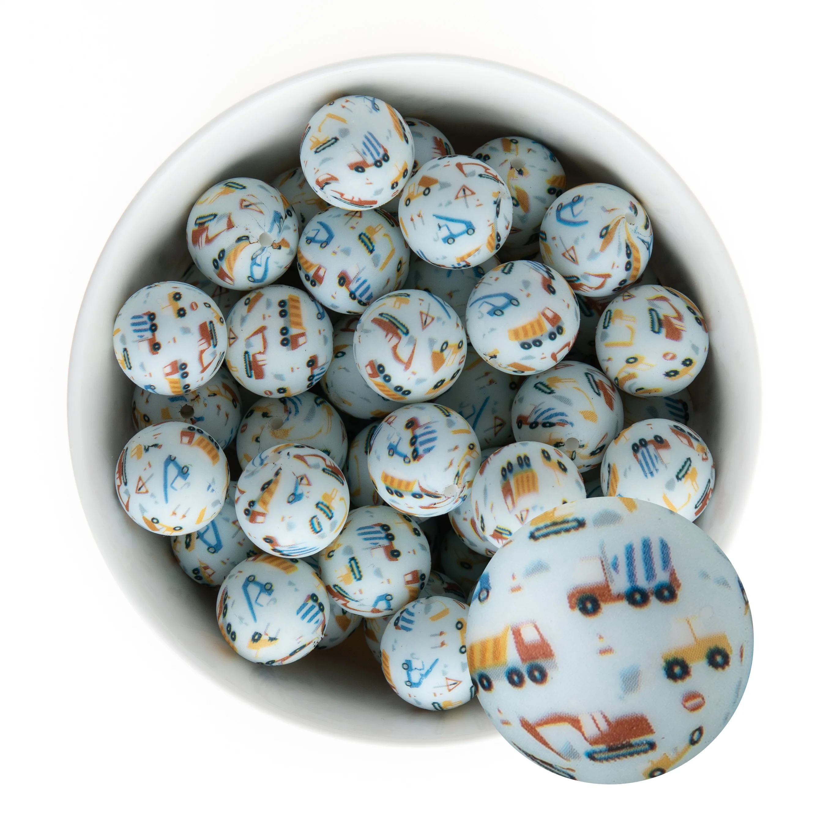 19mm Round Silicone Print Beads - Image 12