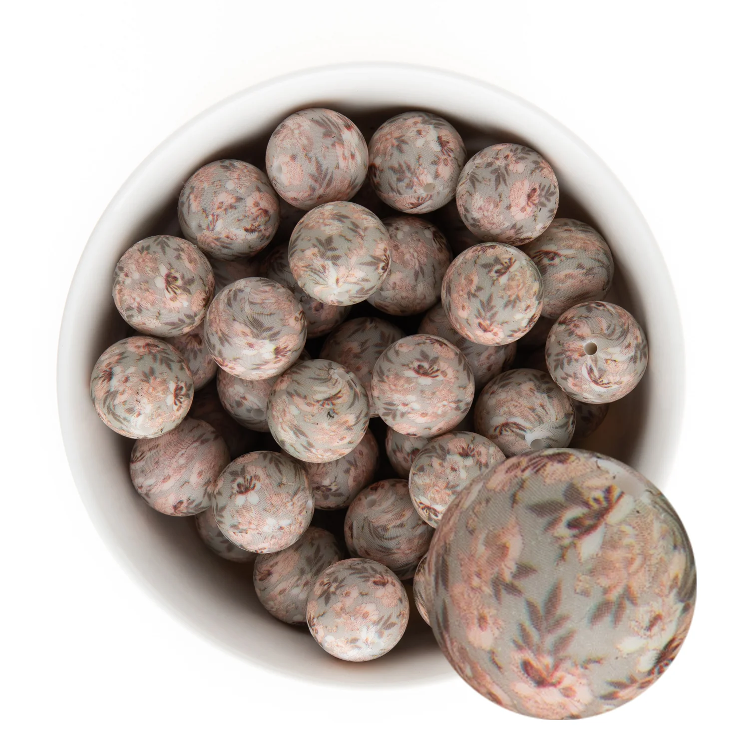 19mm Round Silicone Print Beads - Image 15