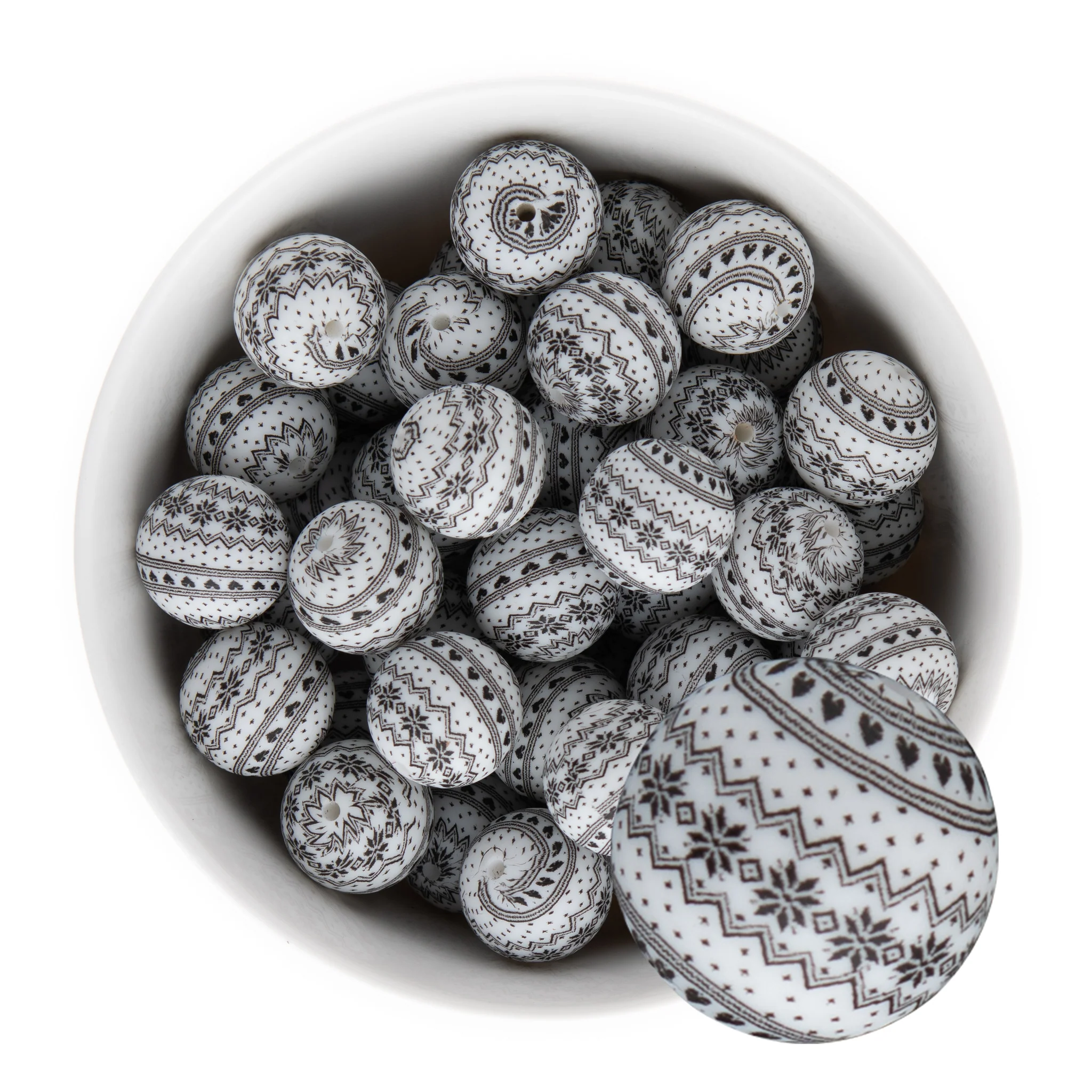 19mm Round Silicone Print Beads - Image 17