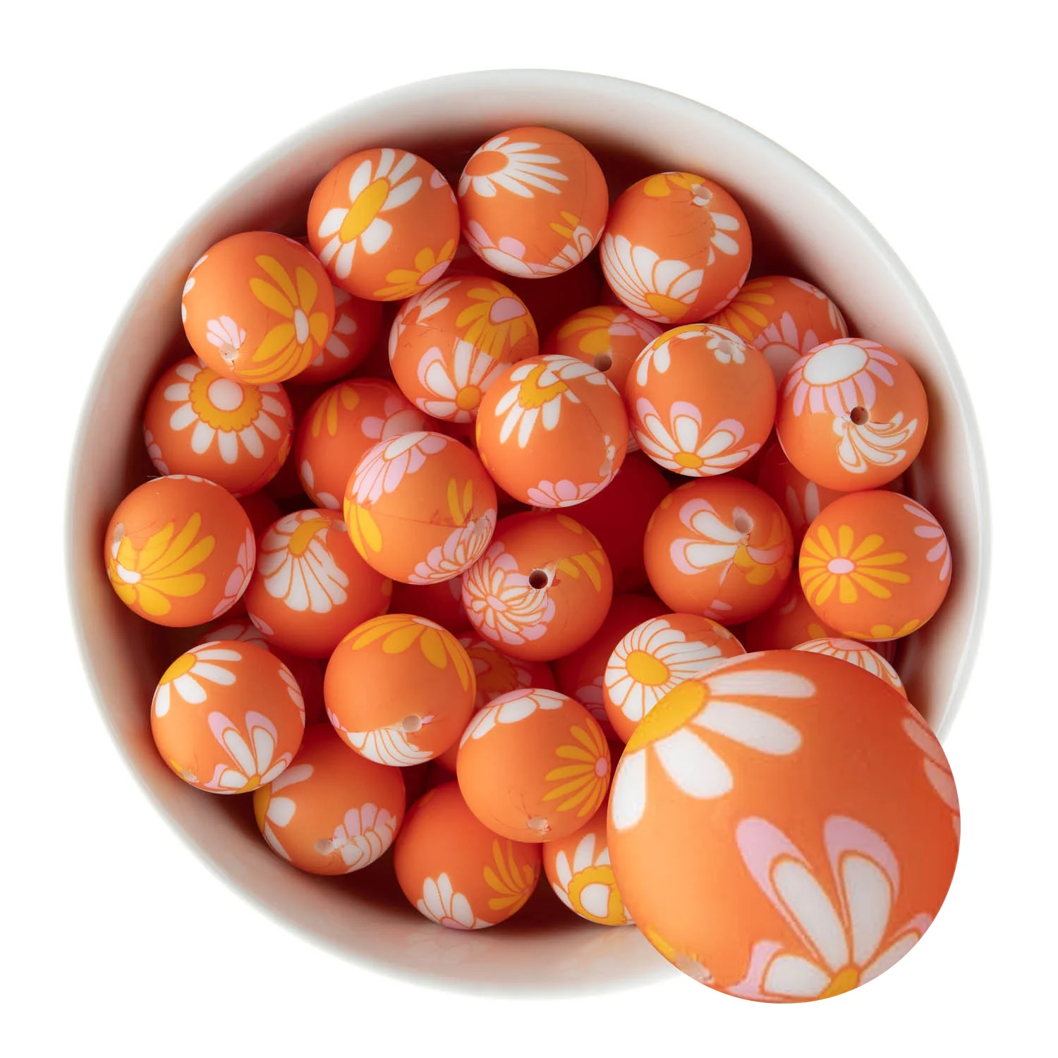 19mm Round Silicone Print Beads - Image 21