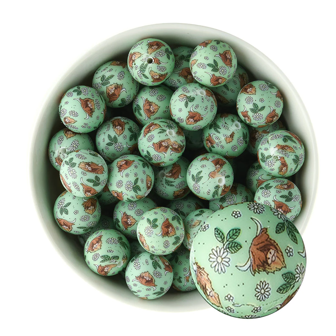 19mm Round Silicone Print Beads - Image 23