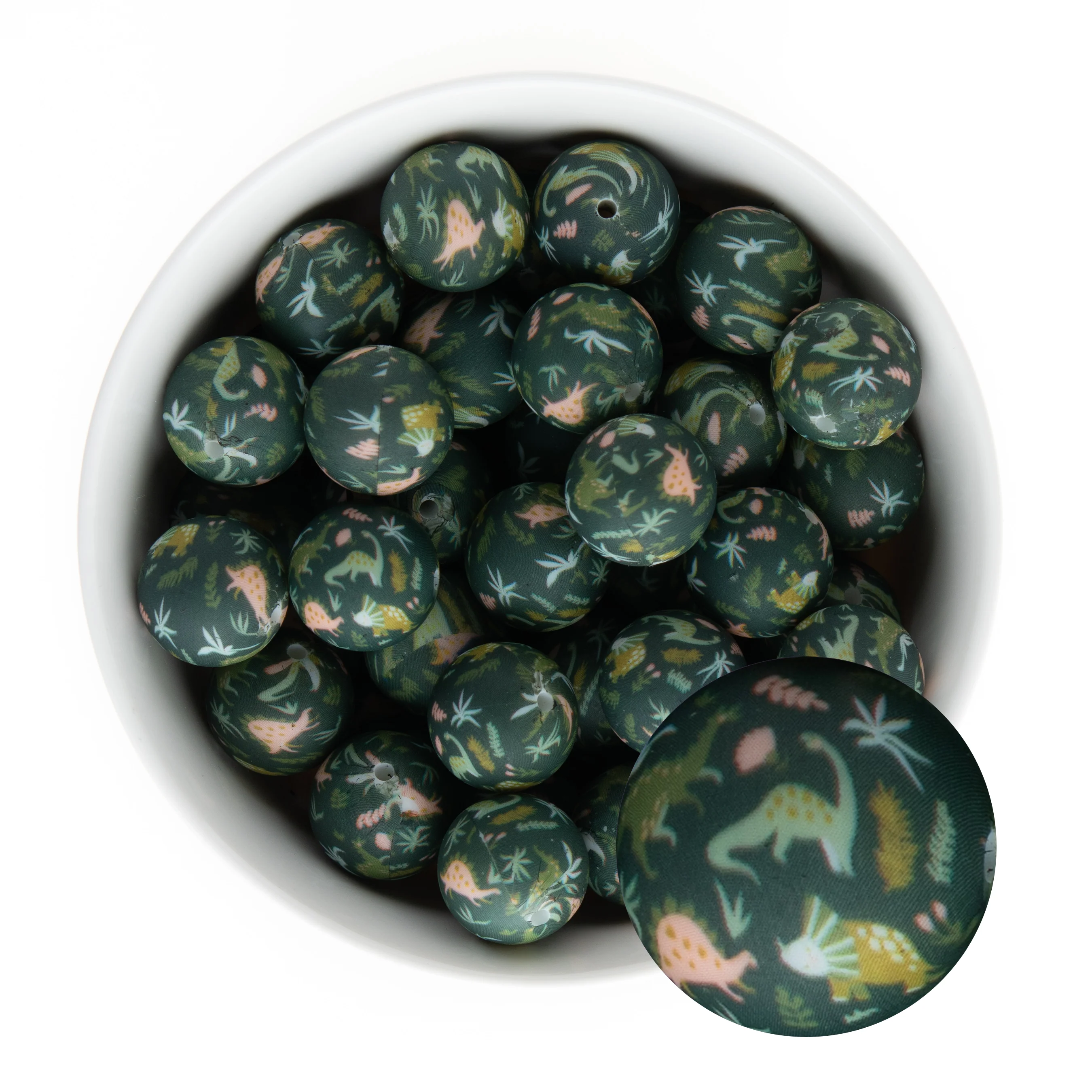 19mm Round Silicone Print Beads - Image 26