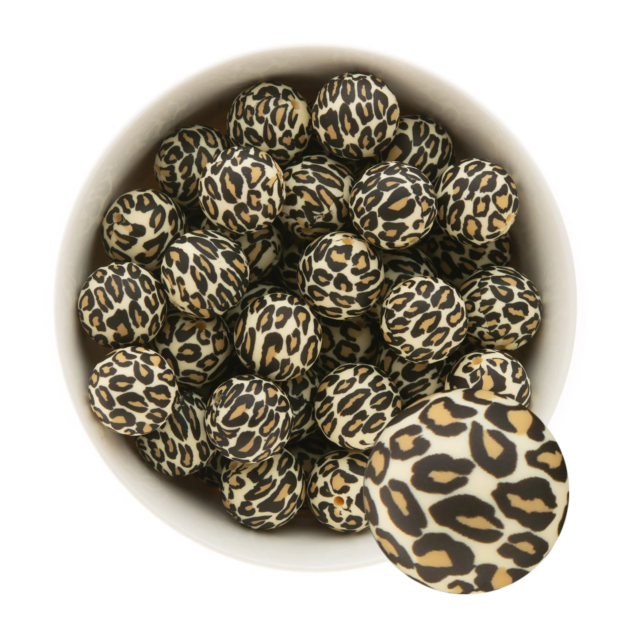 19mm Round Silicone Print Beads - Image 28