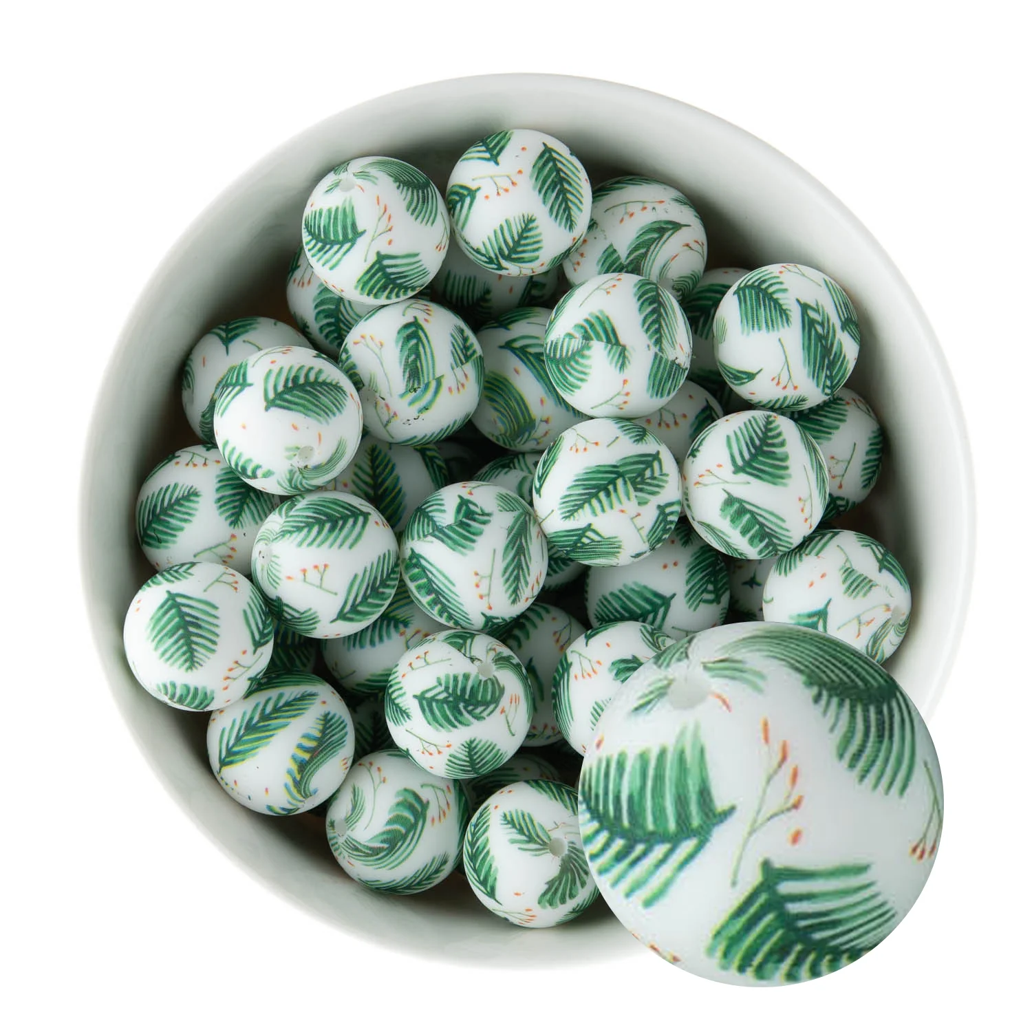 19mm Round Silicone Print Beads - Image 3