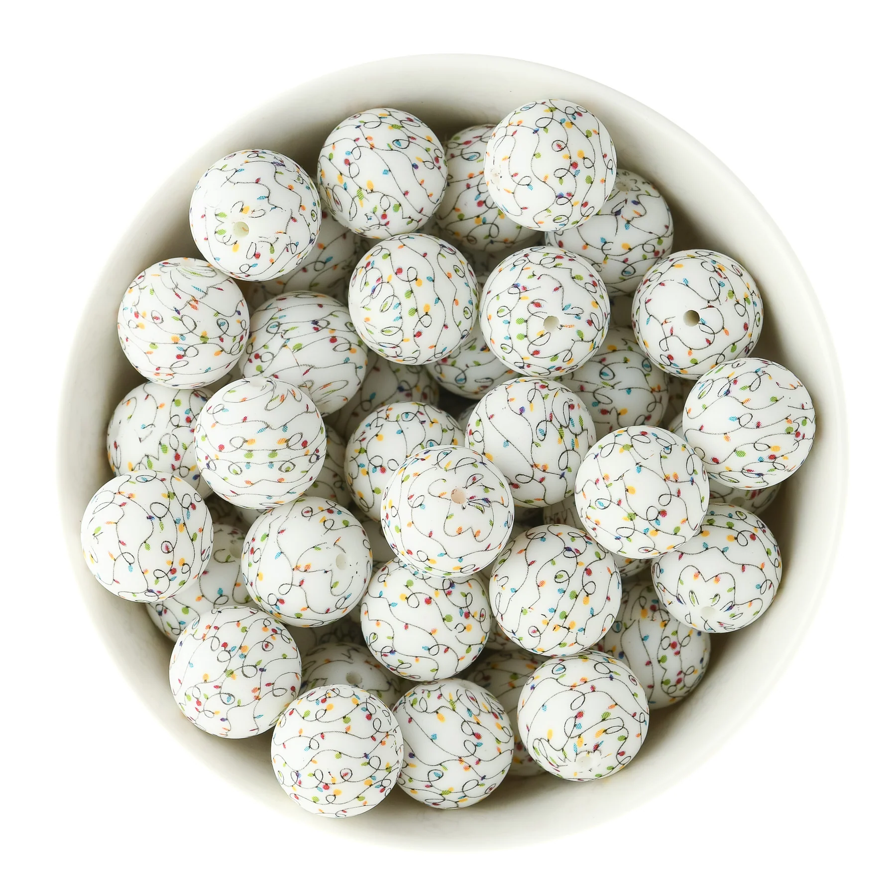 19mm Round Silicone Print Beads - Image 30