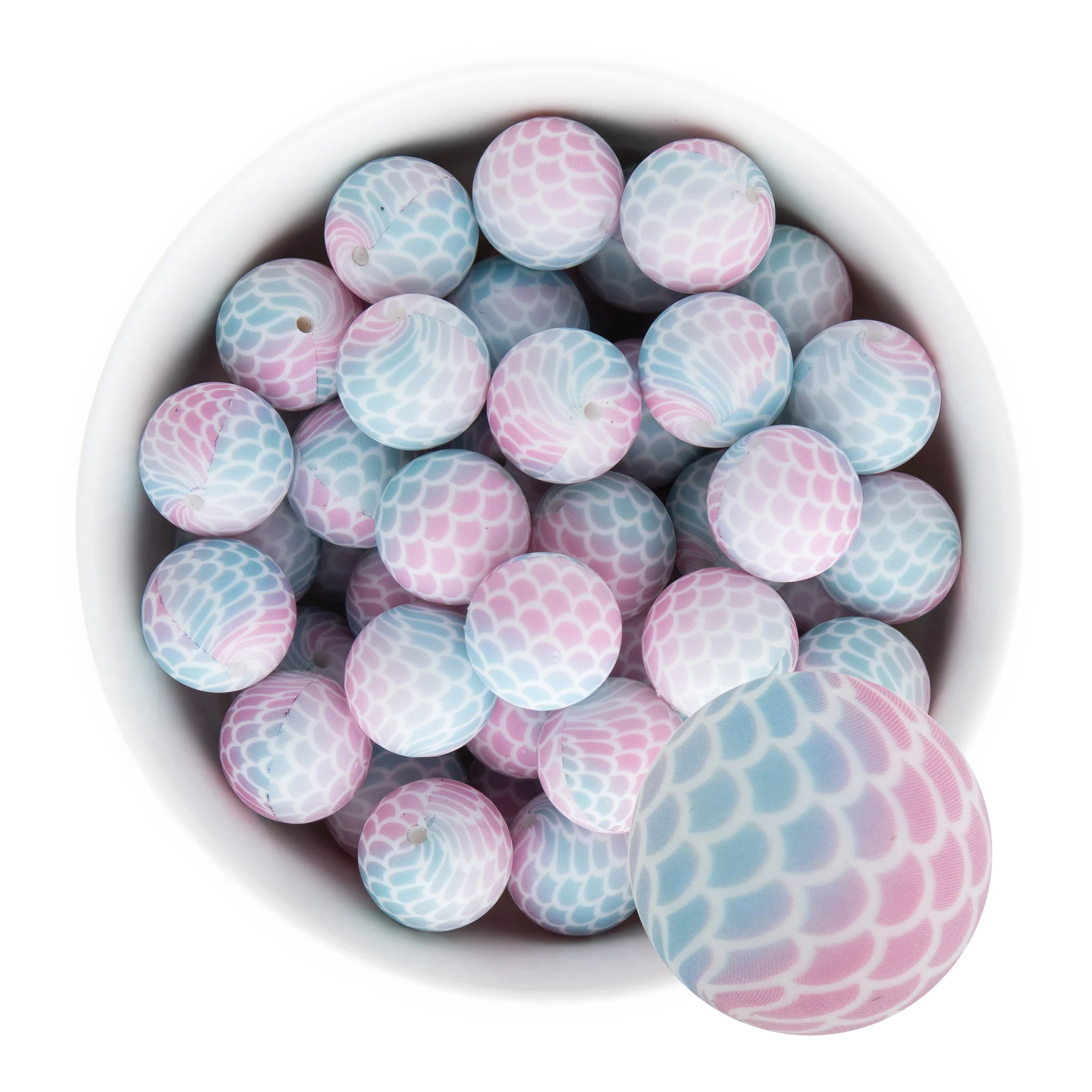 19mm Round Silicone Print Beads - Image 33