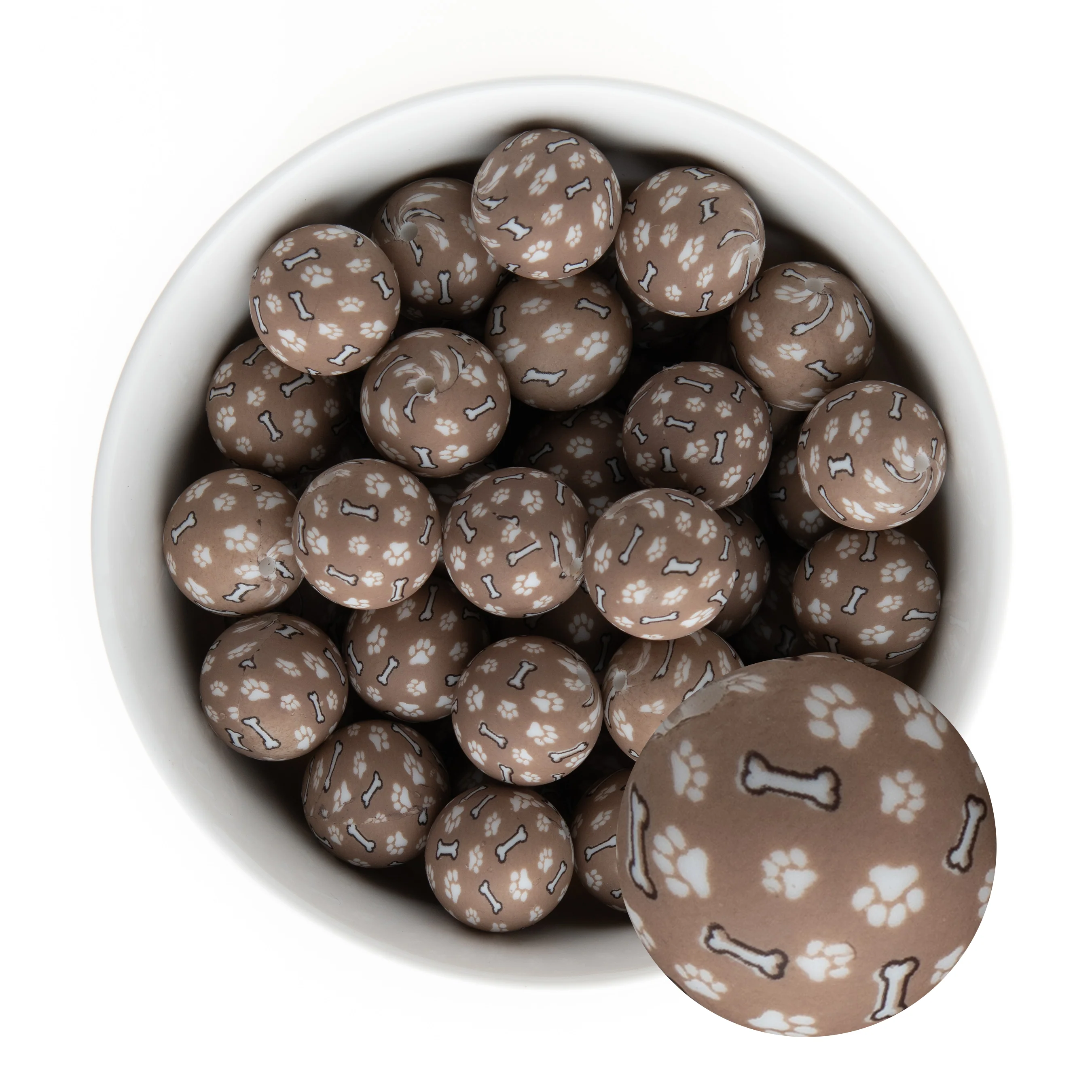 19mm Round Silicone Print Beads - Image 34