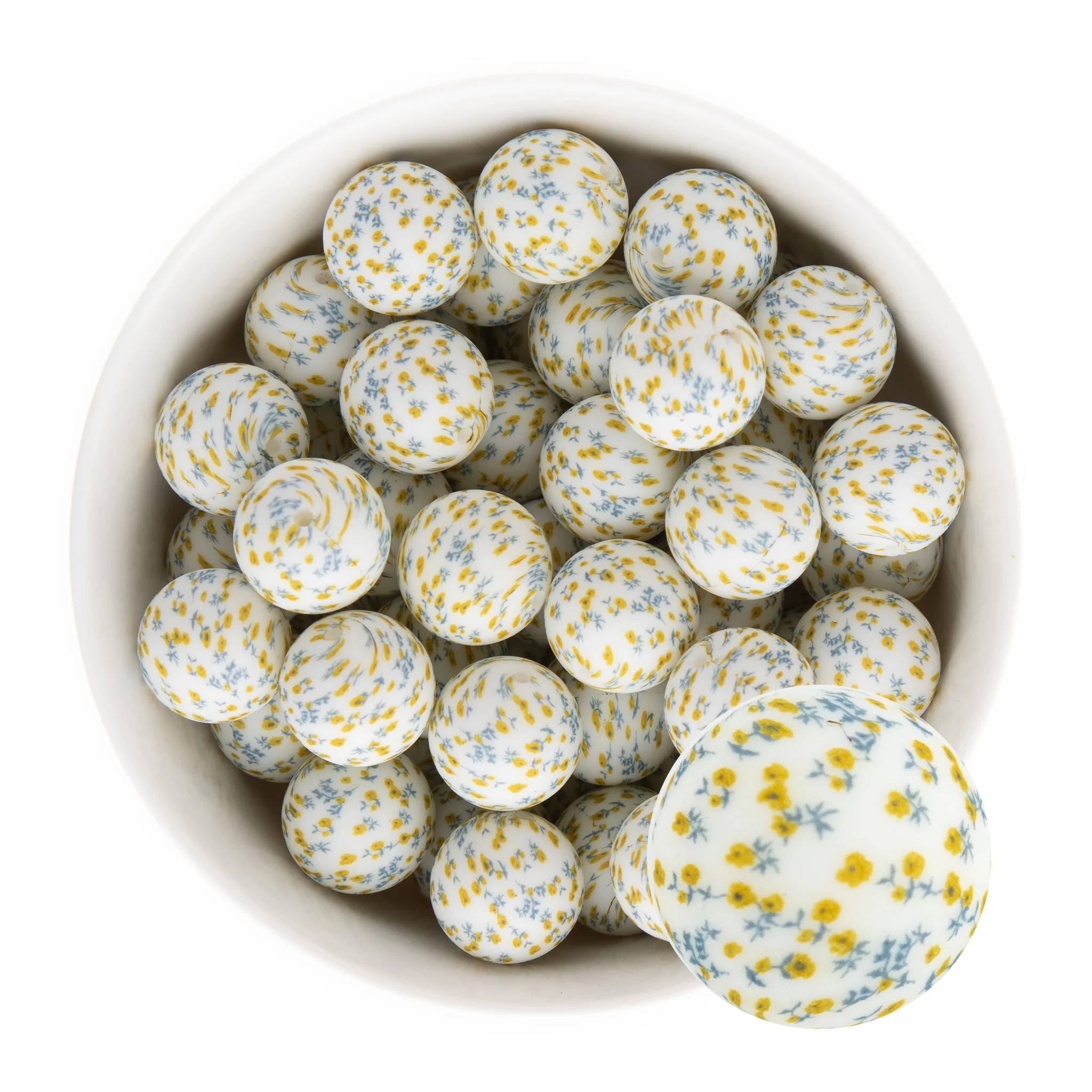 19mm Round Silicone Print Beads - Image 38