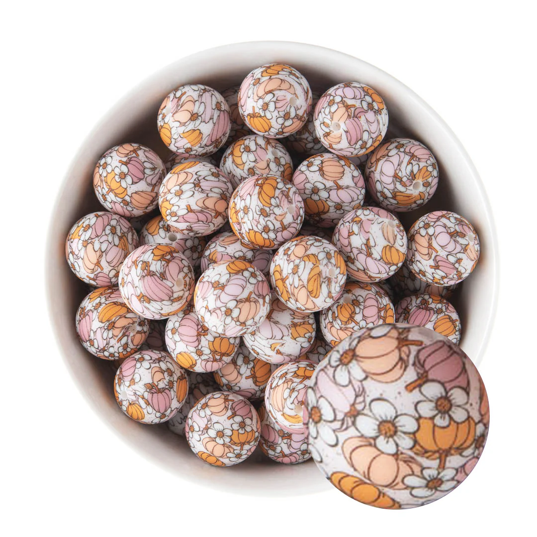 19mm Round Silicone Print Beads - Image 39