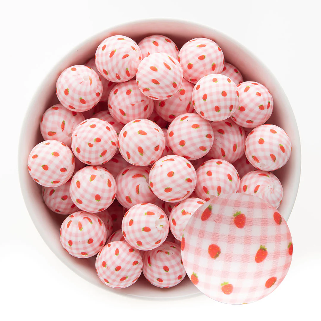 19mm Round Silicone Print Beads - Image 42