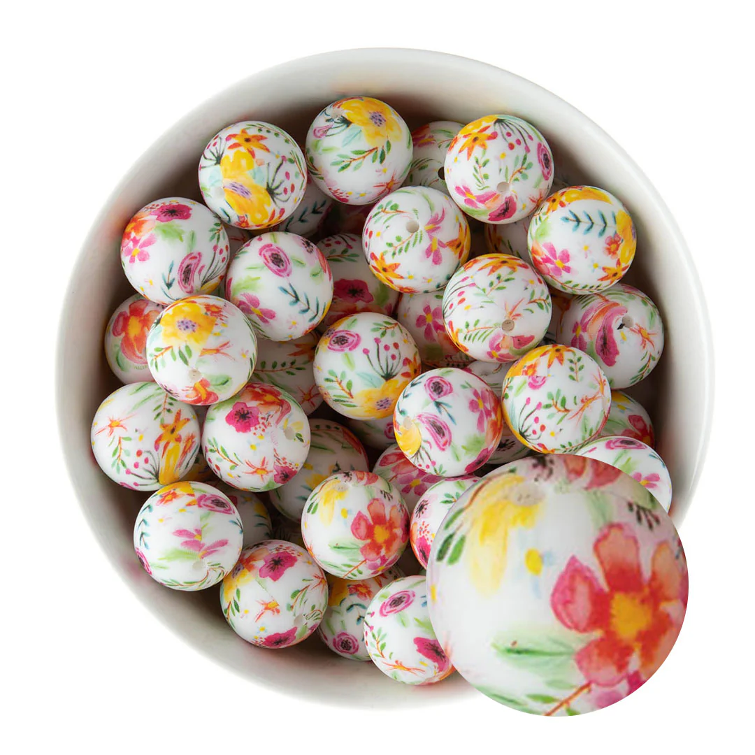 19mm Round Silicone Print Beads - Image 43