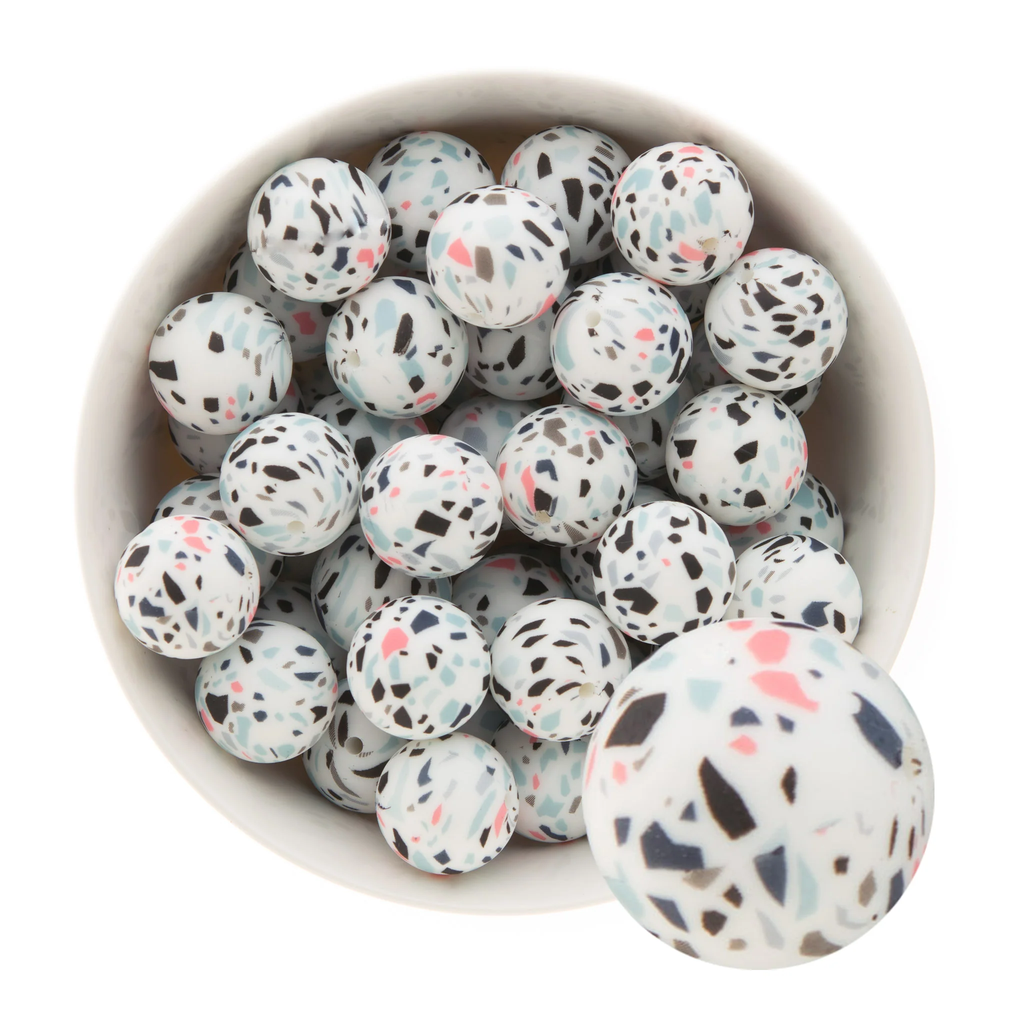 19mm Round Silicone Print Beads - Image 46