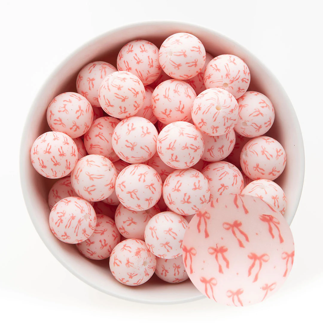 19mm Round Silicone Print Beads - Image 47