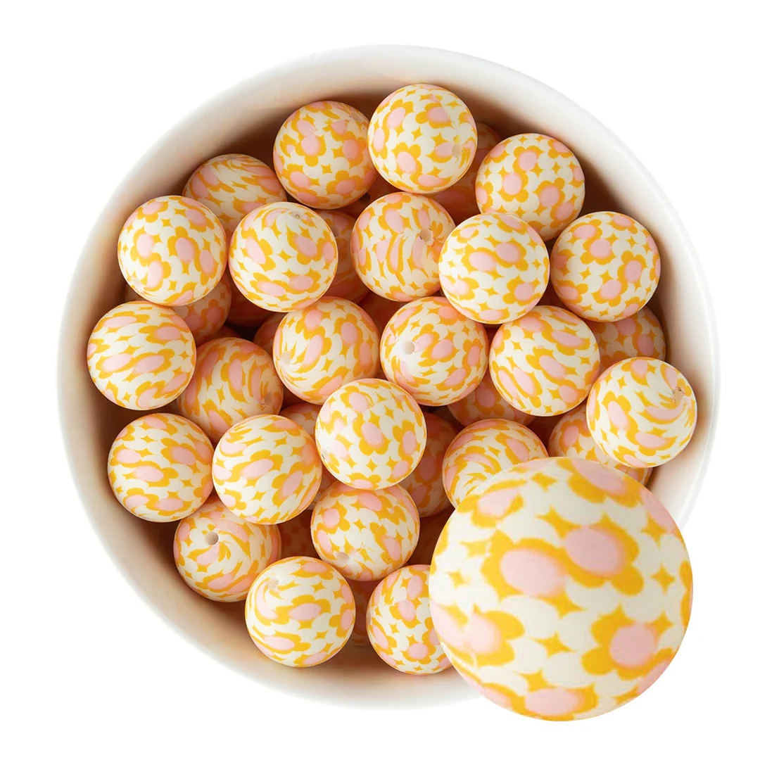 19mm Round Silicone Print Beads - Image 49