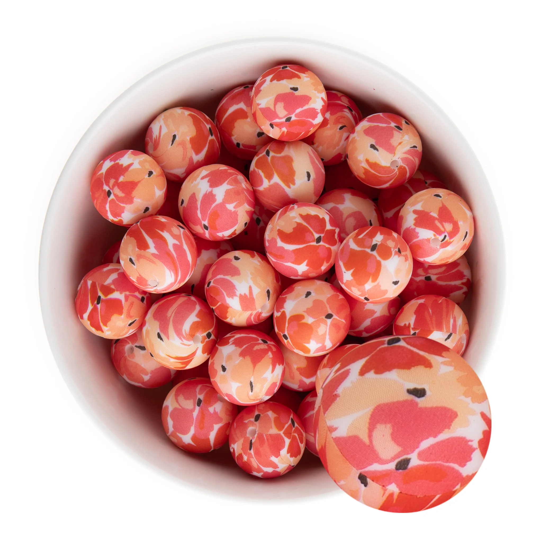 19mm Round Silicone Print Beads - Image 50