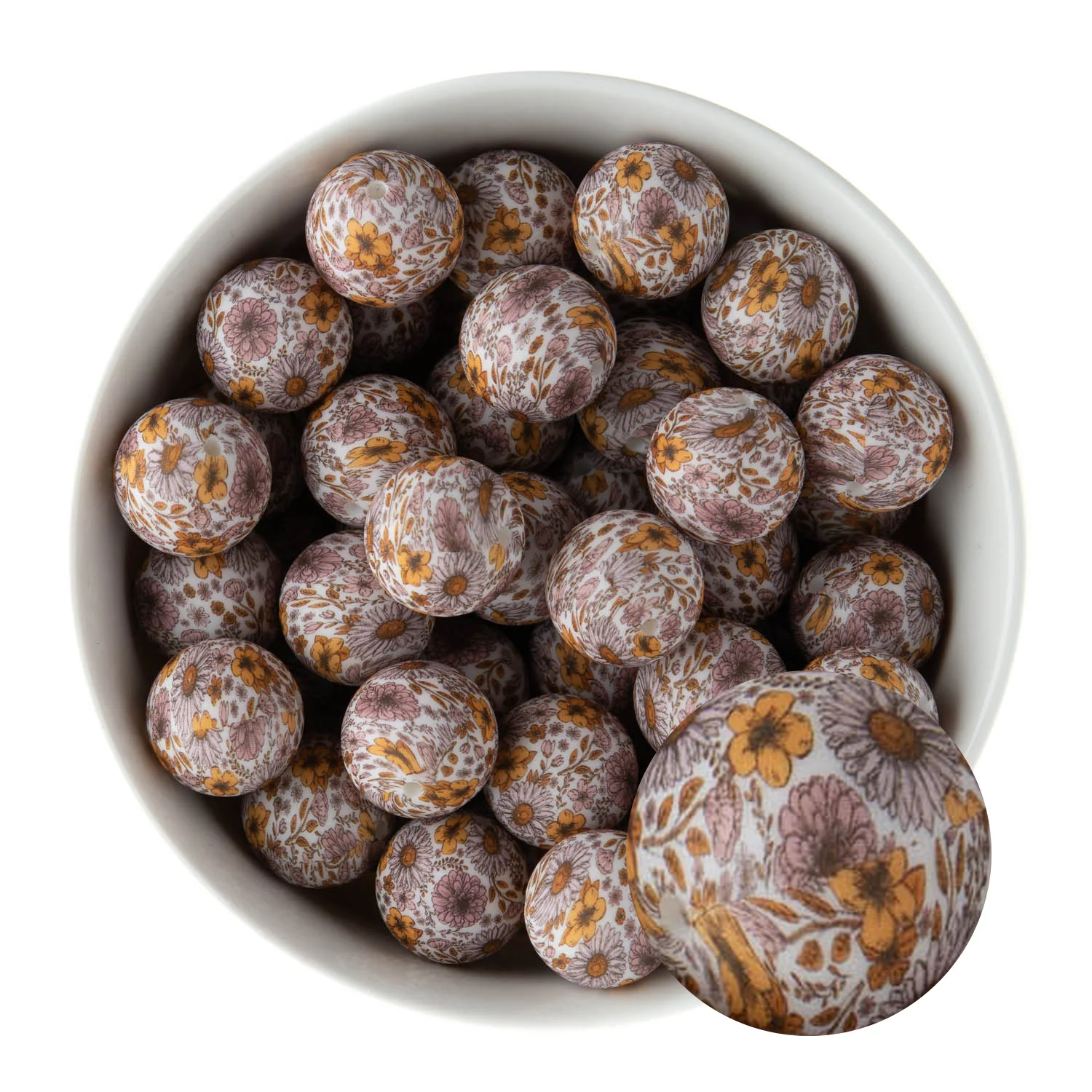 19mm Round Silicone Print Beads - Image 53
